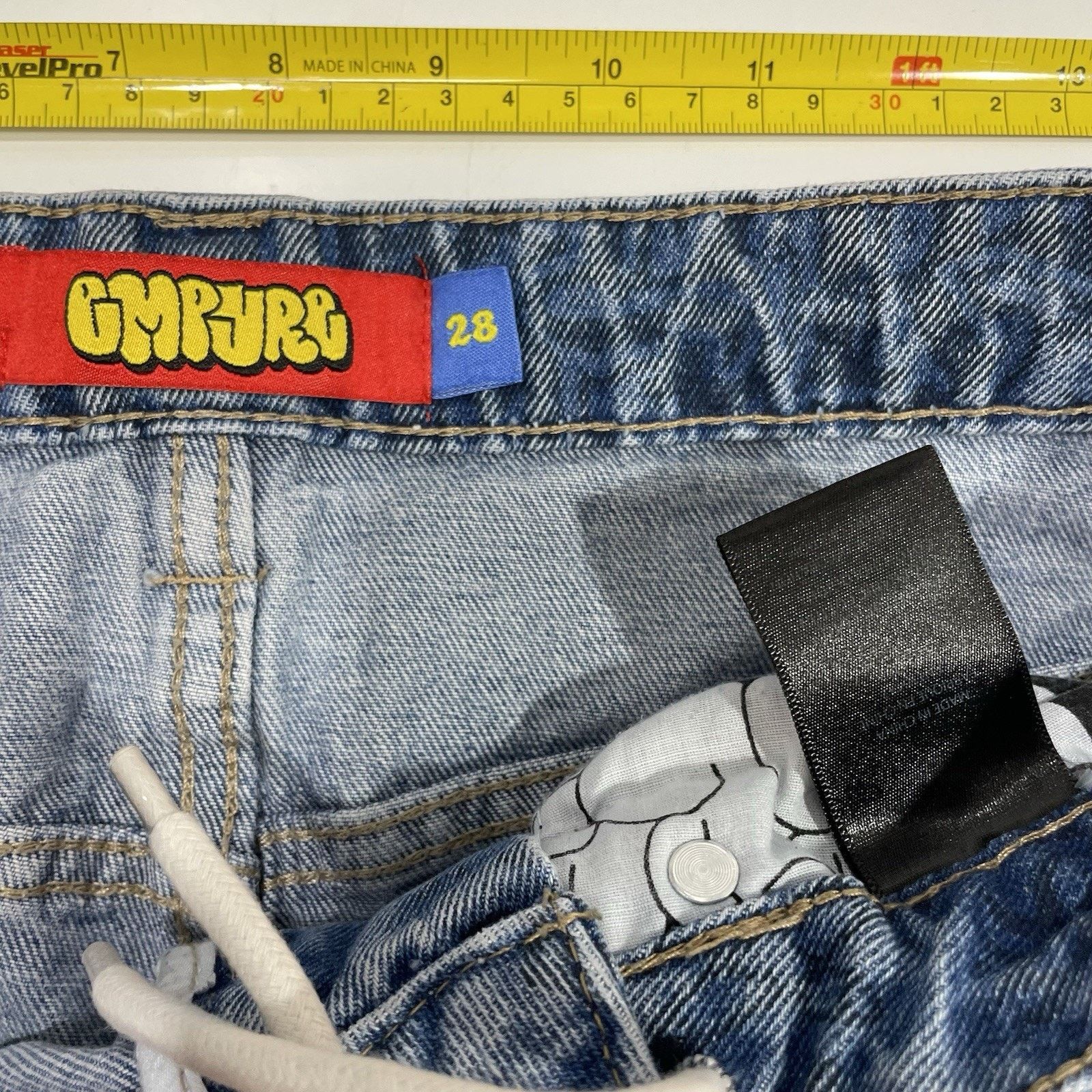 Empyre Empyre Graf Blue Wide Skate Jeans Extra Baggy Size 28 (30) Size US 28 / EU 44 - 7 Thumbnail