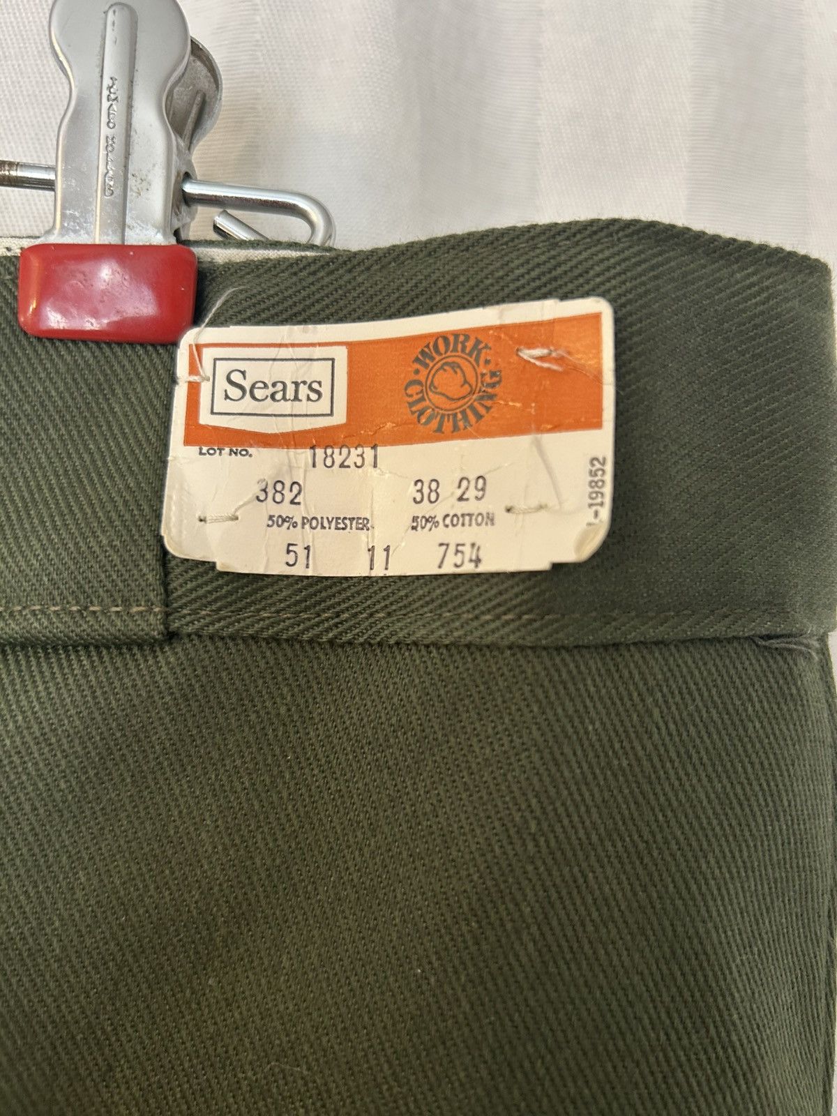 Sears Pants: vintage deadstock Sears green 70s? Perma-prest 38x29 Size US 38 / EU 54 - 4 Thumbnail