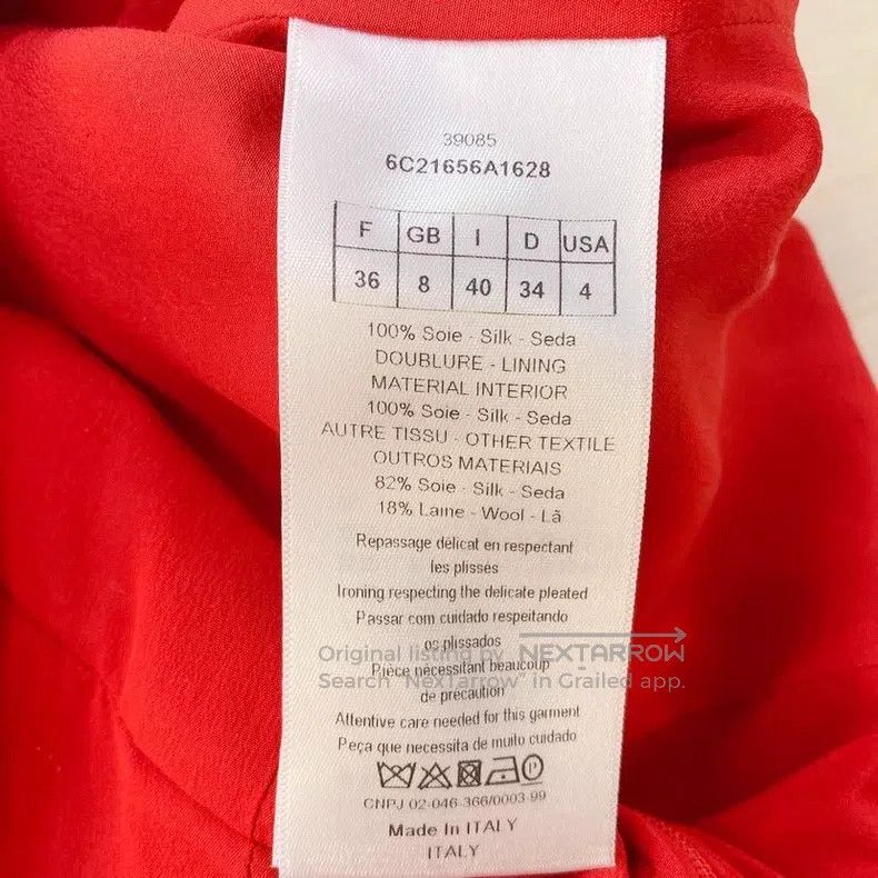 Dior Dior Red v-neck dress Size XS / US 0-2 / IT 36-38 - 6 Thumbnail