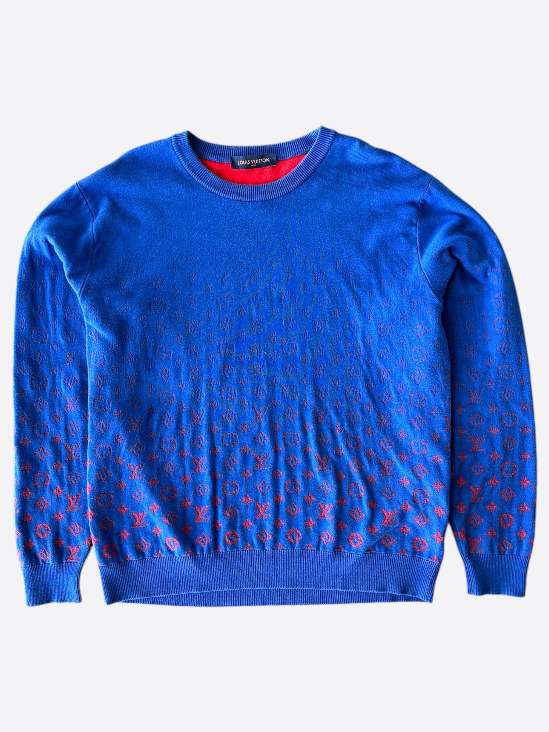 Louis Vuitton Louis Vuitton Blue & Red Monogram Gradient Sweater Size US XXL / EU 58 / 5 - 1 Thumbnail