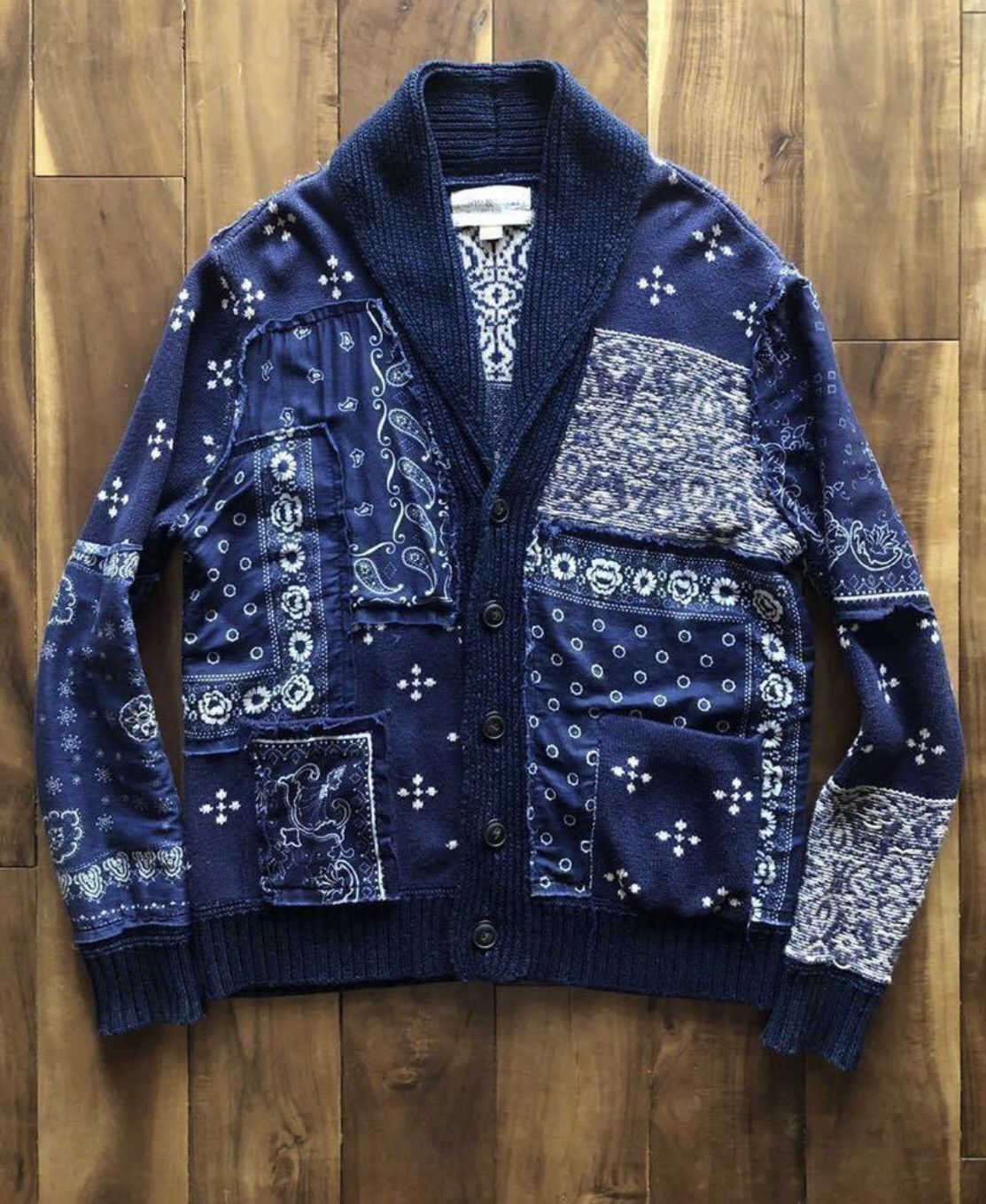 Denim & Supply Ralph Lauren × RRL Ralph Lauren × Ralph Lauren Ralph Lauren Shawl Cardigan Bandanna patchwork Size US XS / EU 42 / 0 - 1 Thumbnail