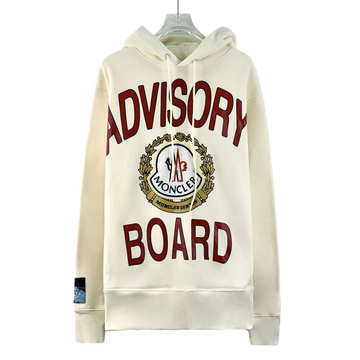 Moncler Moncler Beige Logo Emblem Cotton Hooded Sweatshirt K26WX Size US M / EU 48-50 / 2 - 1 Thumbnail