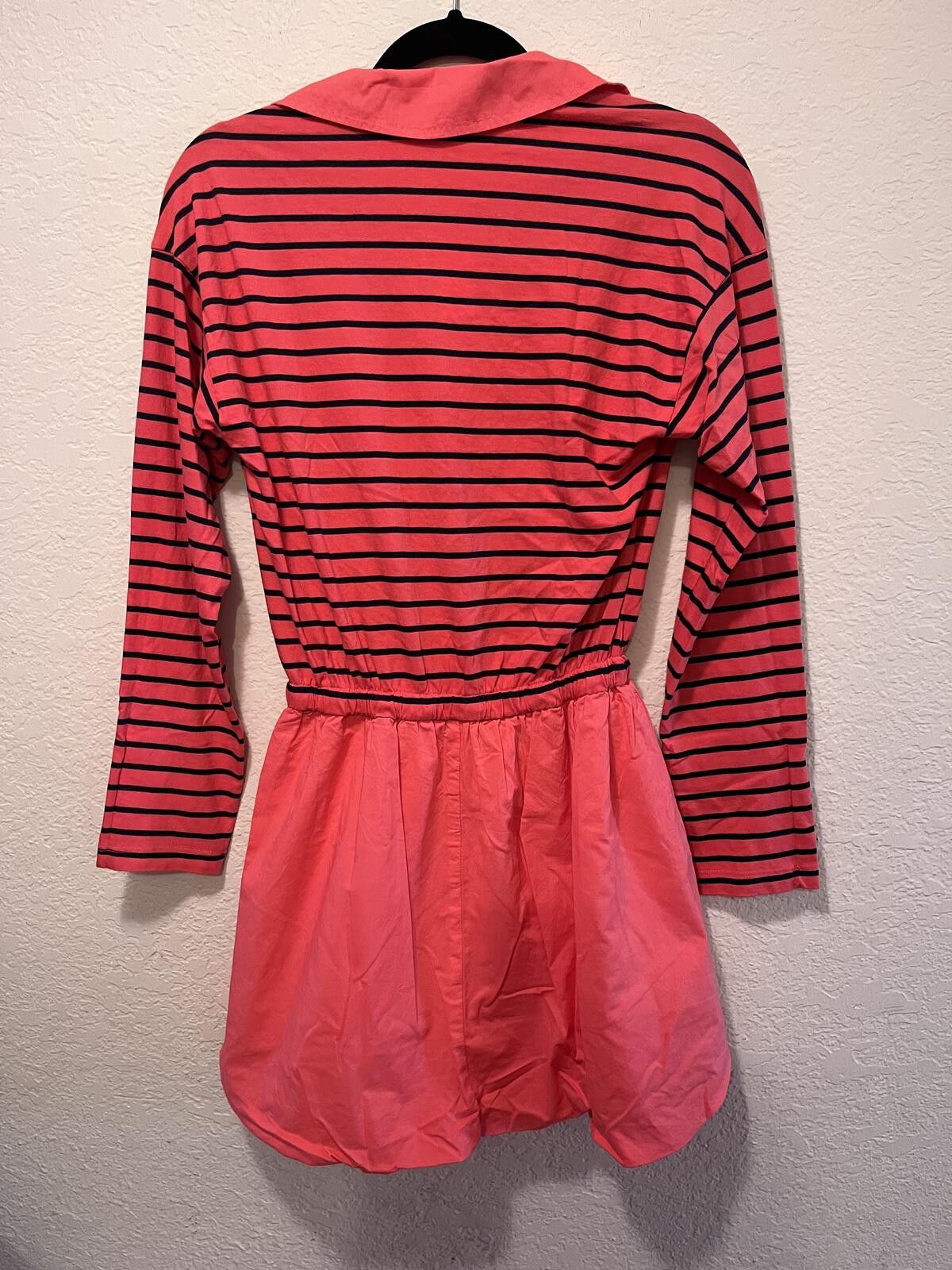 Other Anthropologie Sundry Neon Pink Stripe Bubble Hem Mini Dress Size S / US 4 / IT 40 - 2 Thumbnail