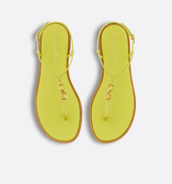 Dior o1w1db10625 Dioriviera C'est Thong Sandals in Lemon Yellow Size US 10 / IT 40 - 4 Thumbnail