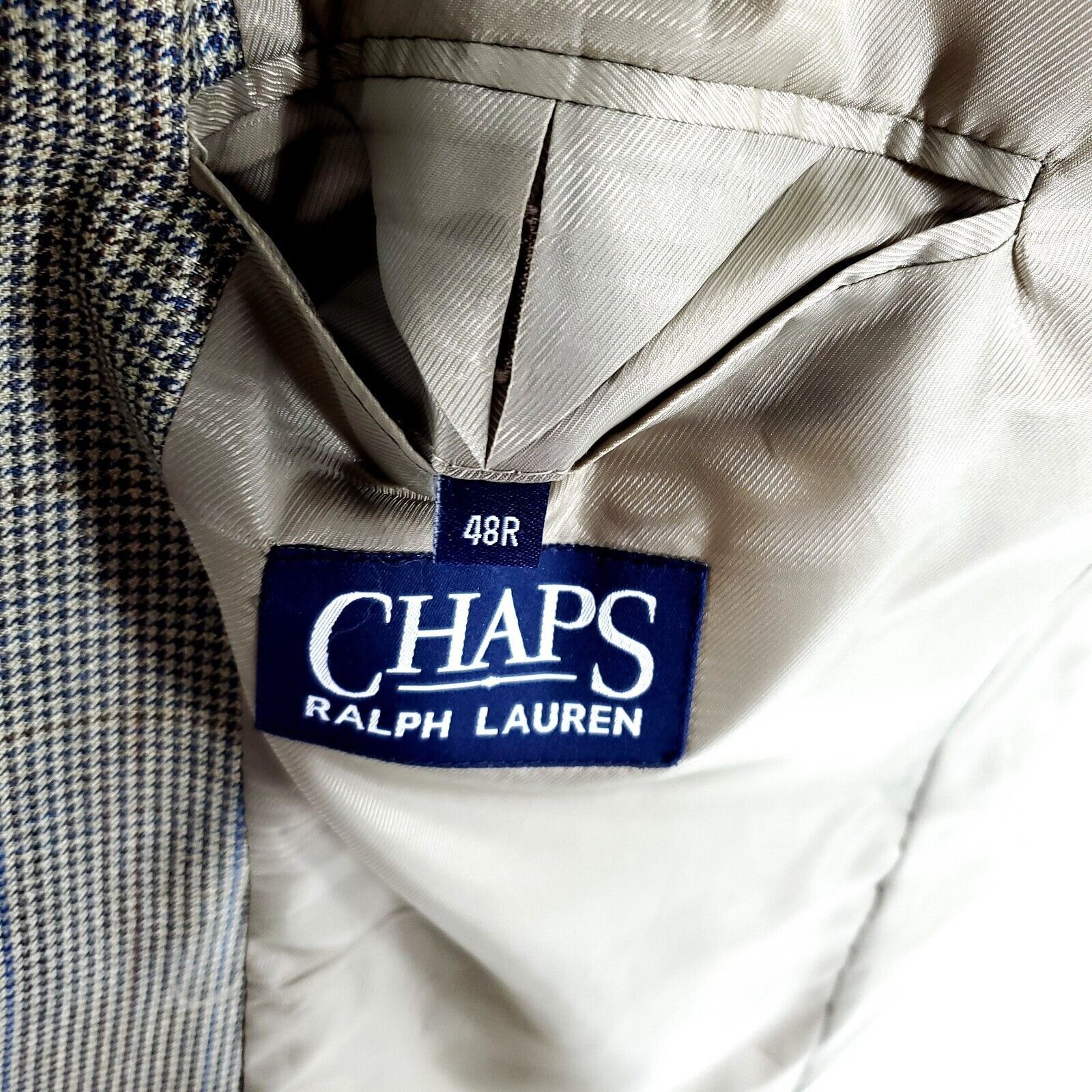 Ralph Lauren Chaps Ralph Lauren Silk Tool 2 Button Sport Coat 48L Blue Br Size 48L - 10 Thumbnail