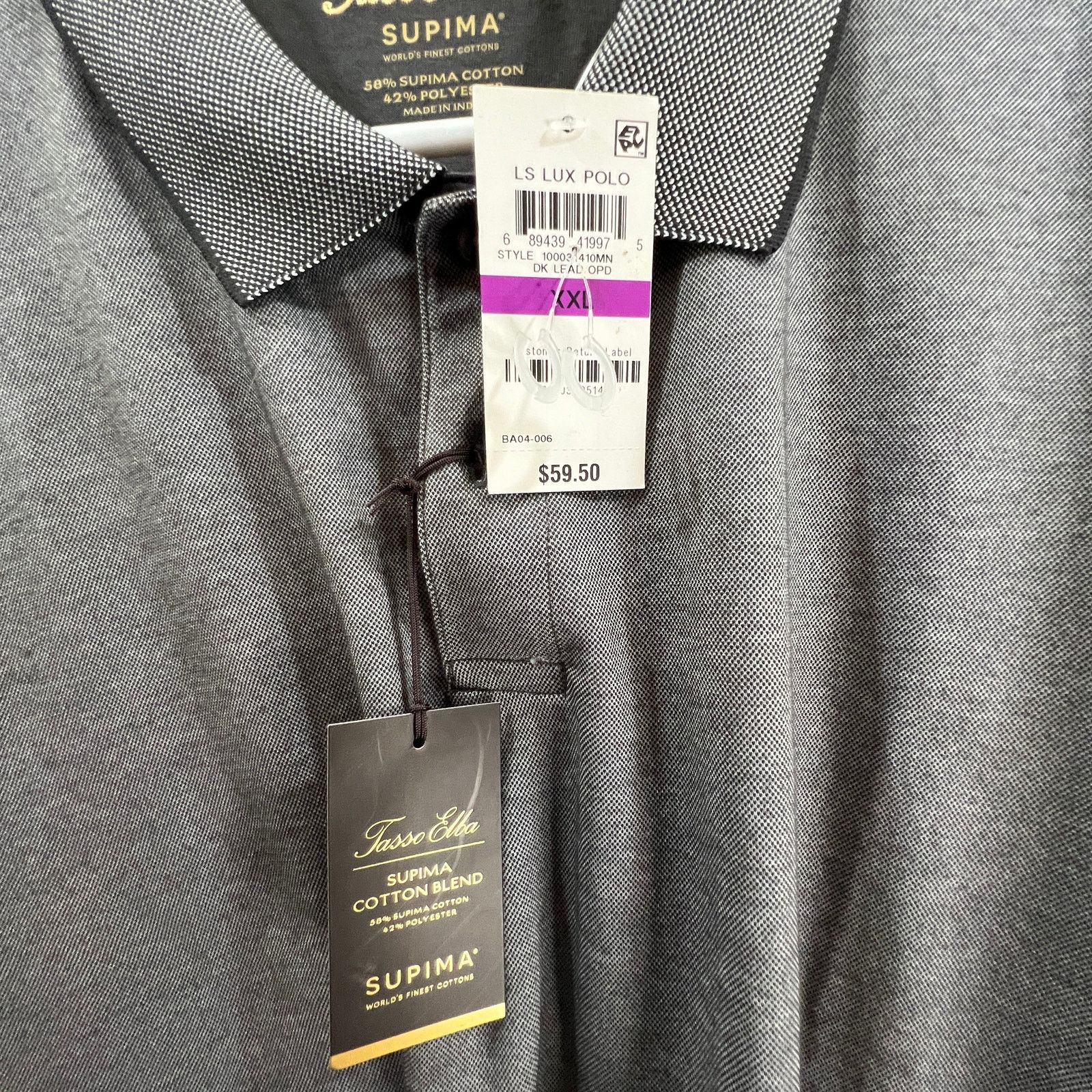 Tasso Elba Tasso Elba Shirt Adult Size XXL Gray Long Sleeve Size US XXL / EU 58 / 5 - 10 Thumbnail