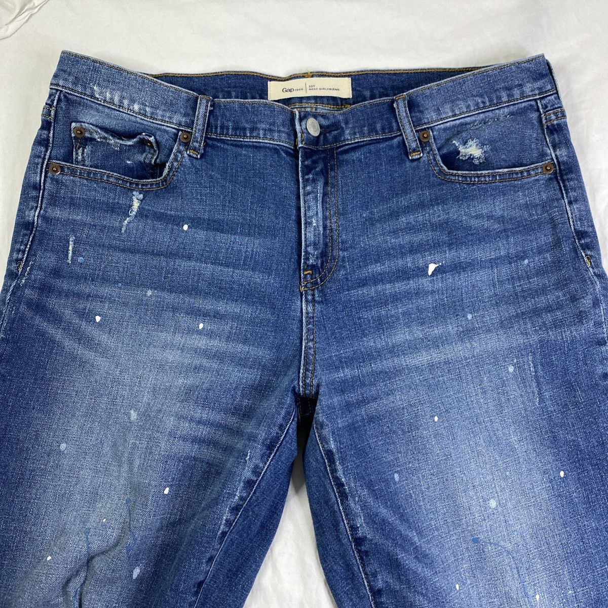 Gap Gap Jeans Woman's Sz 32 Tall Best Girlfriend Paint EUC Size 32" / US 10 / IT 46 - 4 Thumbnail