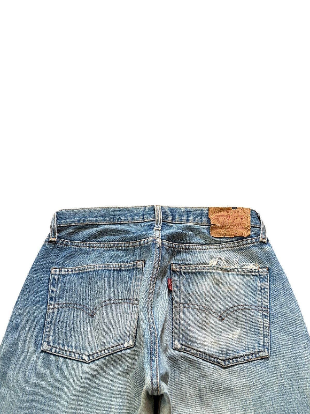 Levi's Vintage 90s Levis 501 Big E Selvedge Distress Baggy Jeans Size US 32 / EU 48 - 4 Thumbnail