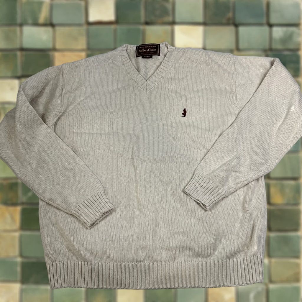 Marlboro Marlboro Classics Sweater Men XL Beige V-Neck Knitted Classic Size US XL / EU 56 / 4 - 1 Thumbnail