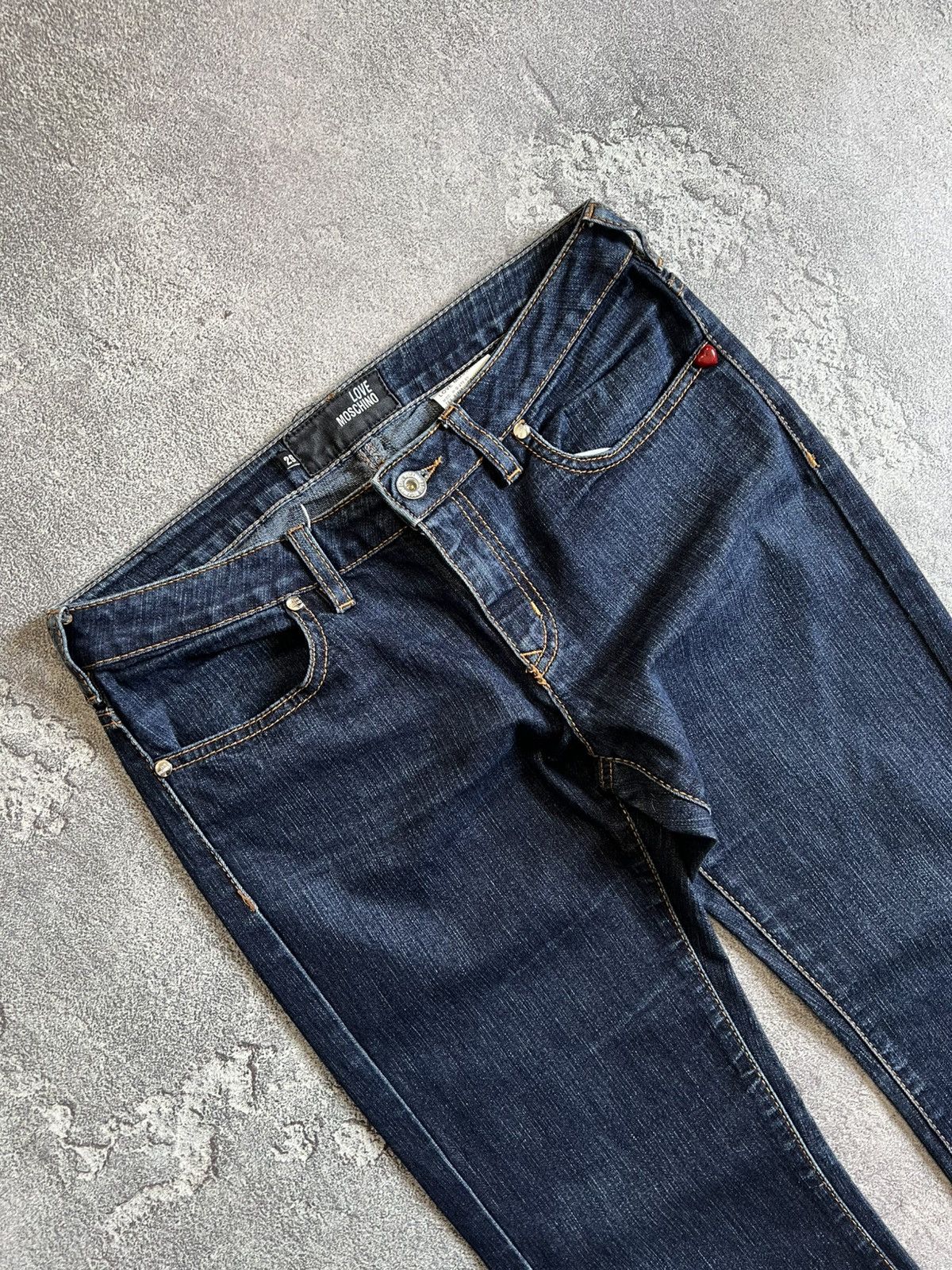 Love Moschino Love Moschino Blue Denim Jeans Size 29 Bootcut Stretch Pants Size 29" - 4 Thumbnail