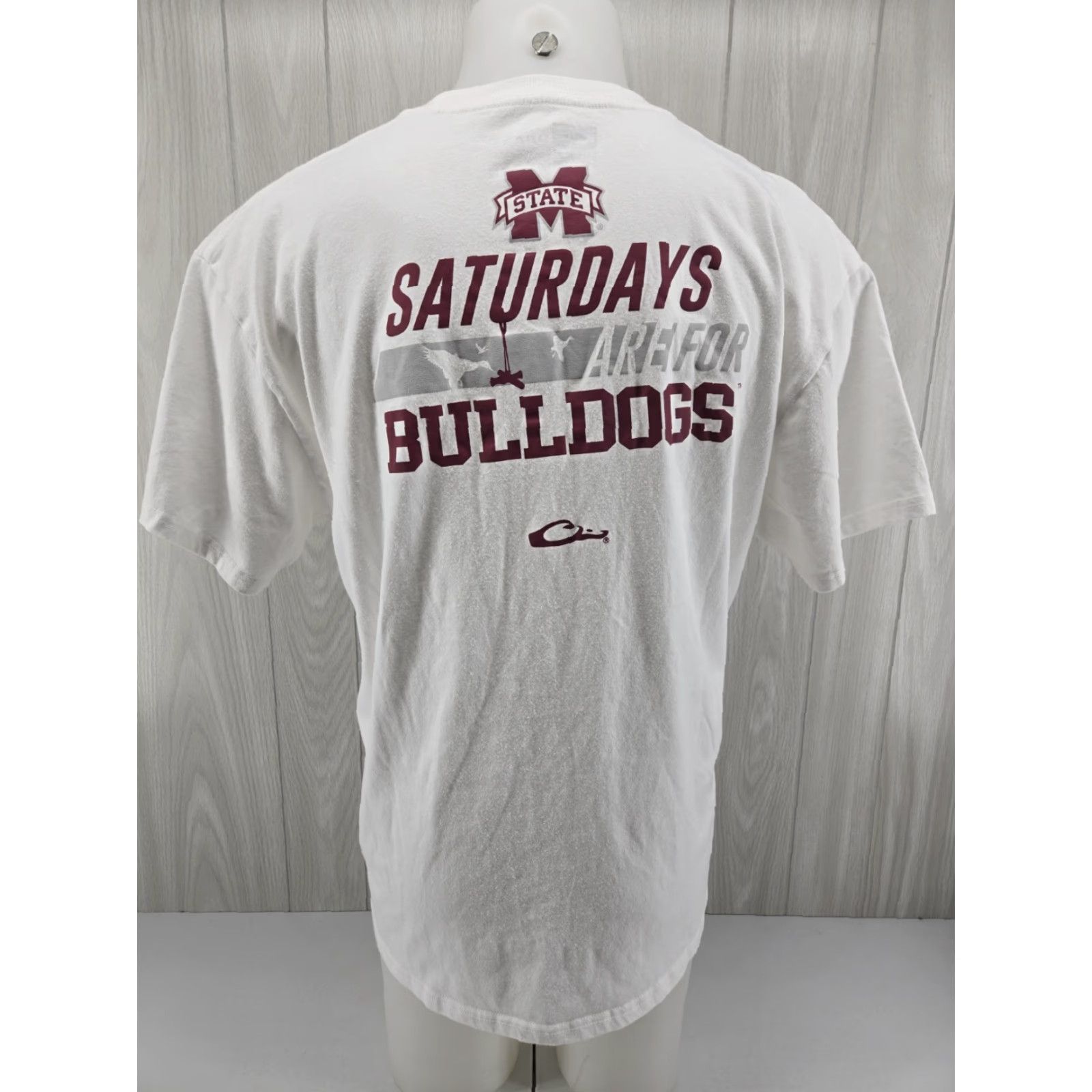 Vintage Drake Waterfowl T-Shirt Mens XL White Mississippi State Football Shirt Size US XL / EU 56 / 4 - 2 Thumbnail