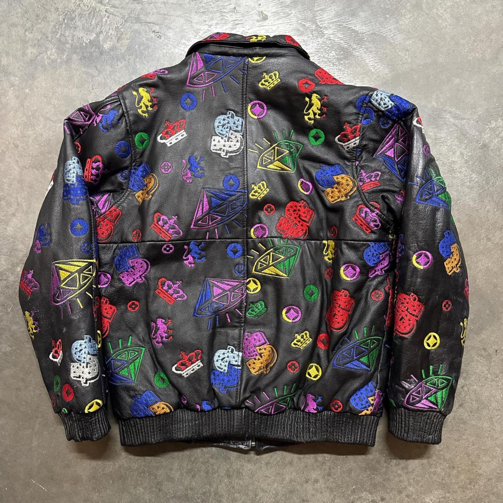 Vintage Vintage Y2K Diamonds Cash Pelle Pelle Style Leather Jacket Size US S / EU 44-46 / 1 - 4 Thumbnail