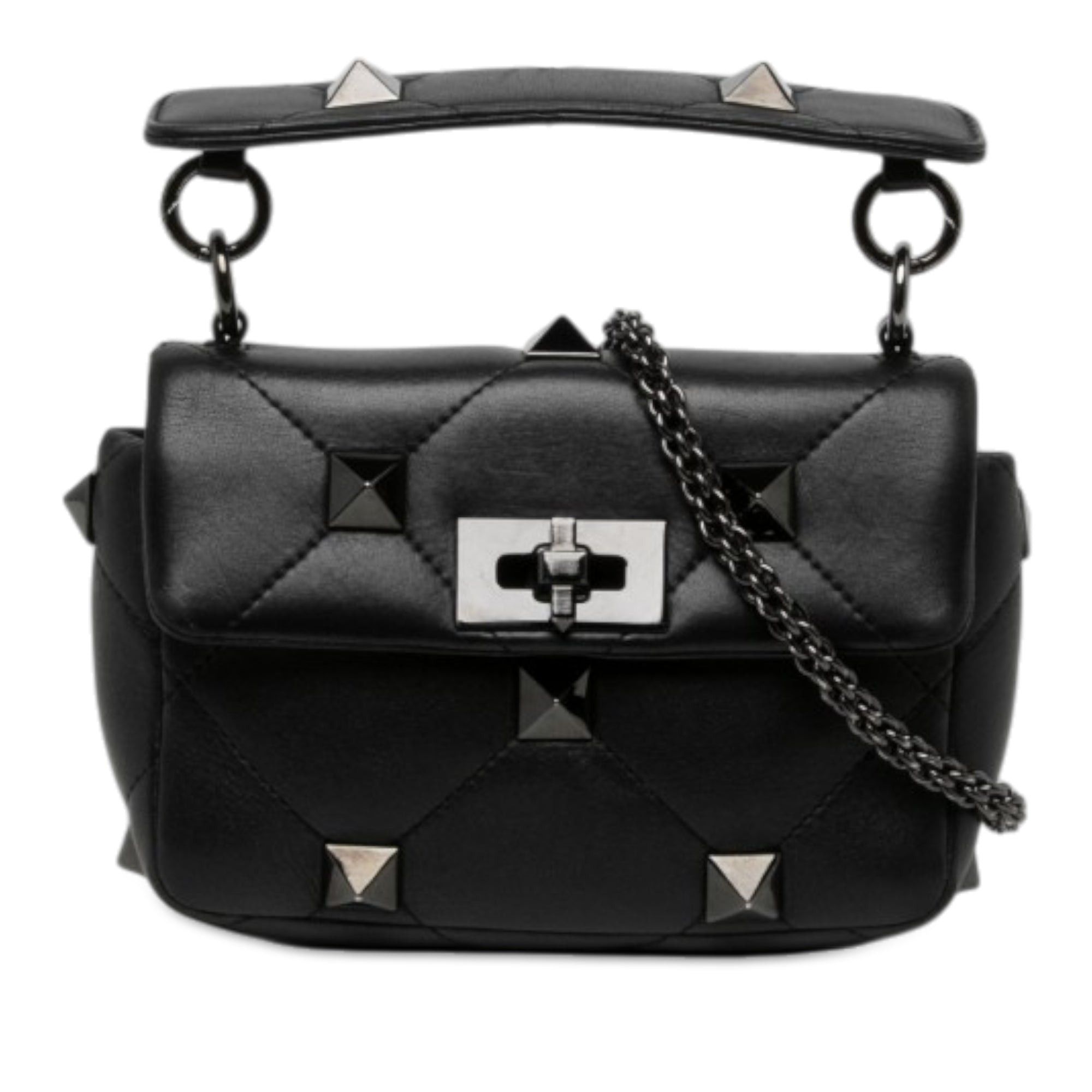 Valentino Nappa Monochrome Roman Stud Satchel Size ONE SIZE - 1 Thumbnail