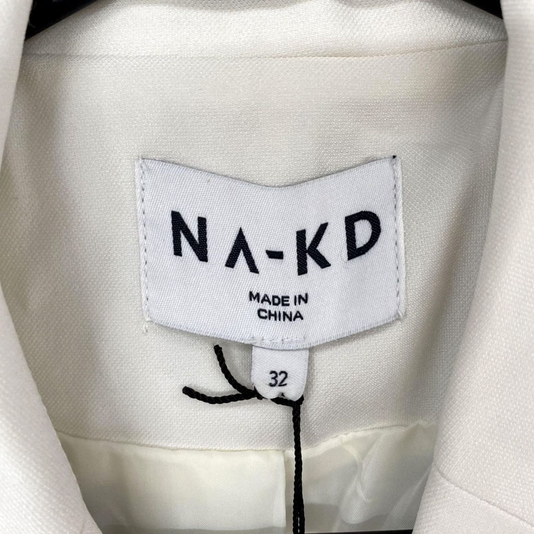 Vintage NA-KD Blazer Womens XXS White One Button Lined Oversized Jacket Blazer Size XXS / US 00 / IT 34 - 4 Thumbnail