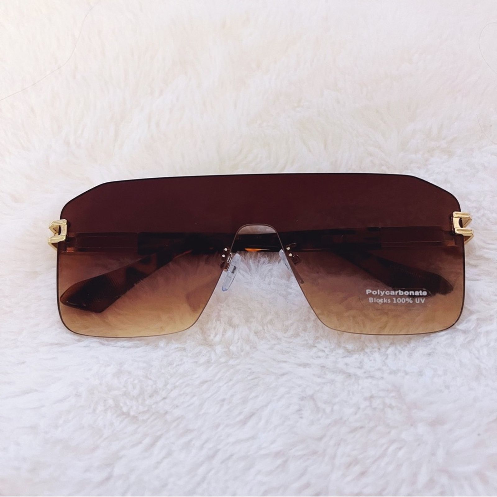 Other Sadie Brown Oversized Rimless Flat-Top Sunglasses Size ONE SIZE - 2 Thumbnail