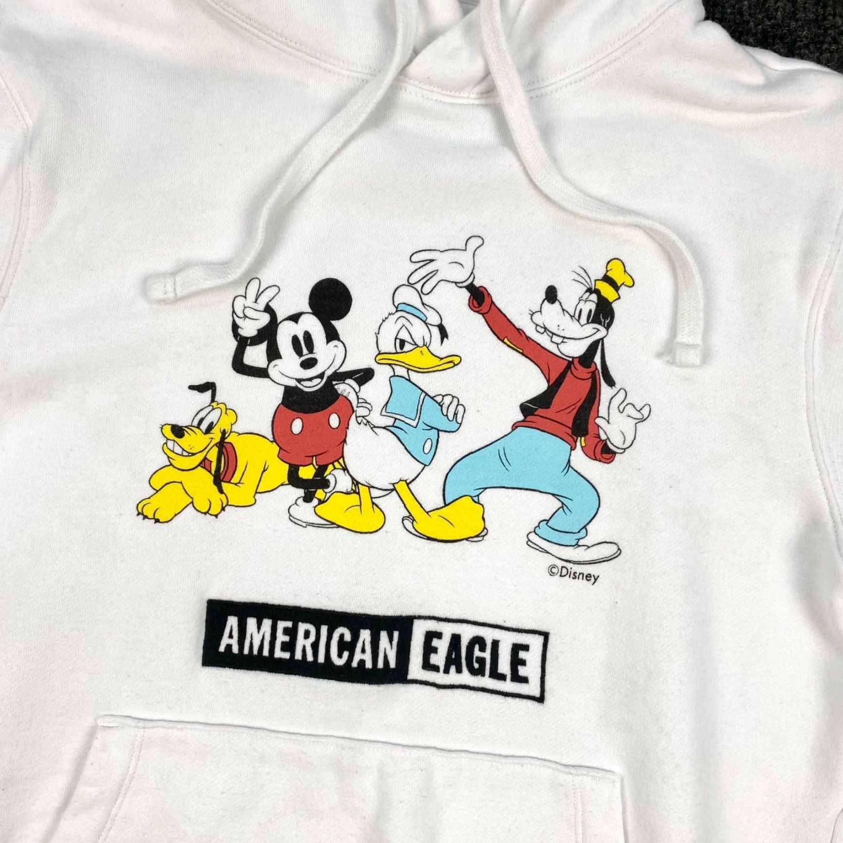 American Eagle Outfitters VINTAGE? No. Disney X AE American Eagle Hoodie Sweater XS White Mickey Donald Goofy Pluto Shirt? Size XS / US 0-2 / IT 36-38 - 2 Thumbnail