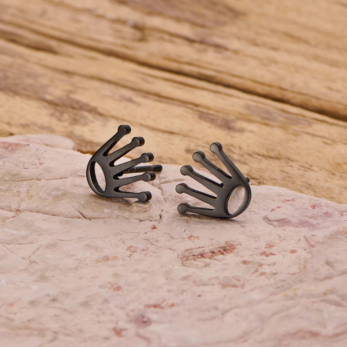 Jewelry Mini Crown Stud Earrings Charm Earring Gift Size ONE SIZE - 1 Preview