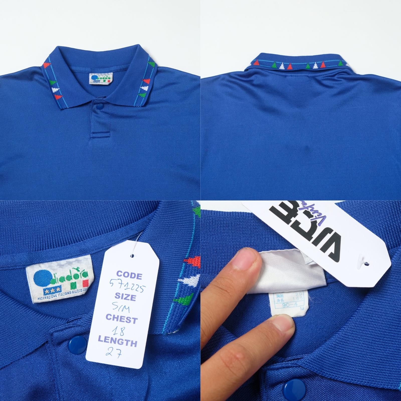 Diadora 1992/93 Italy Home Shirt Diadora (S/M) Size US S / EU 44-46 / 1 - 4 Thumbnail