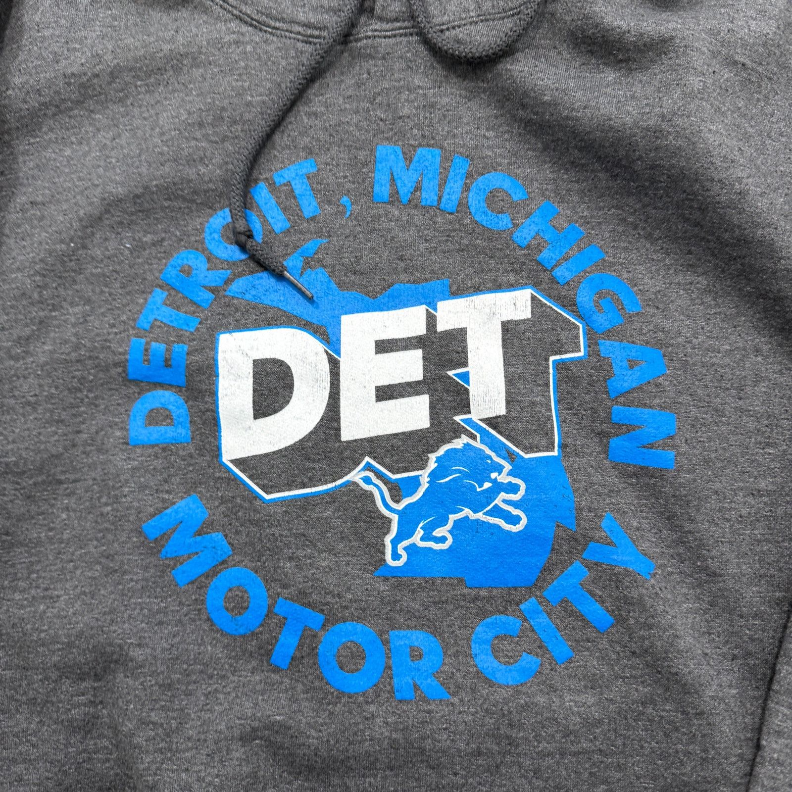 Vintage Detroit Lions Hoodie Men's Large Gray Blue Motor City Size US L / EU 52-54 / 3 - 3 Thumbnail