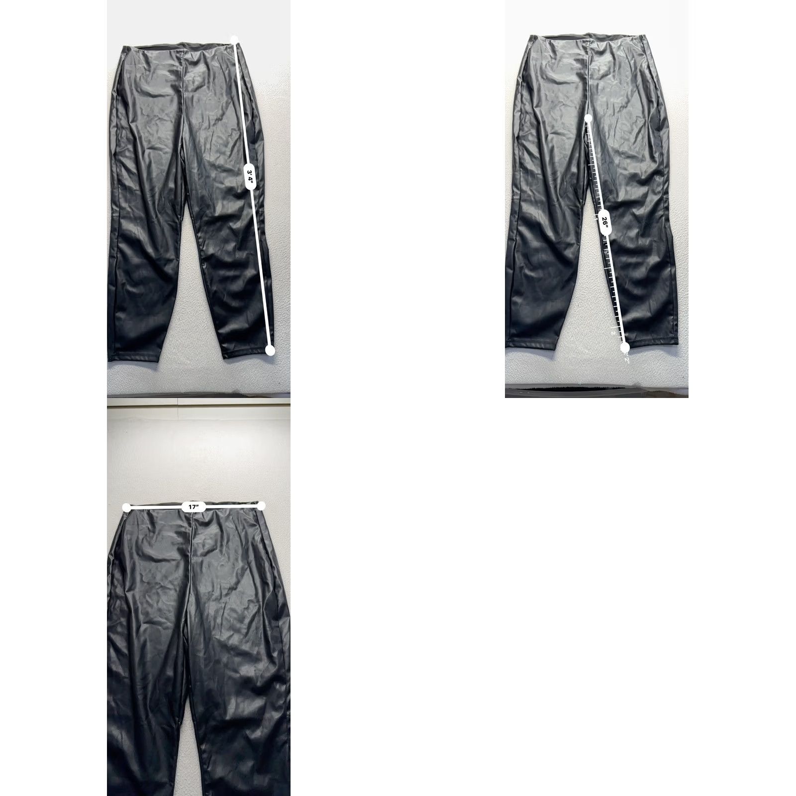 Fabletics Fabletics 2X Black Faux Leather HighRise Pants Stretchy Comfort Women Plus Size 2X Size 40" / US 18 - 8 Thumbnail