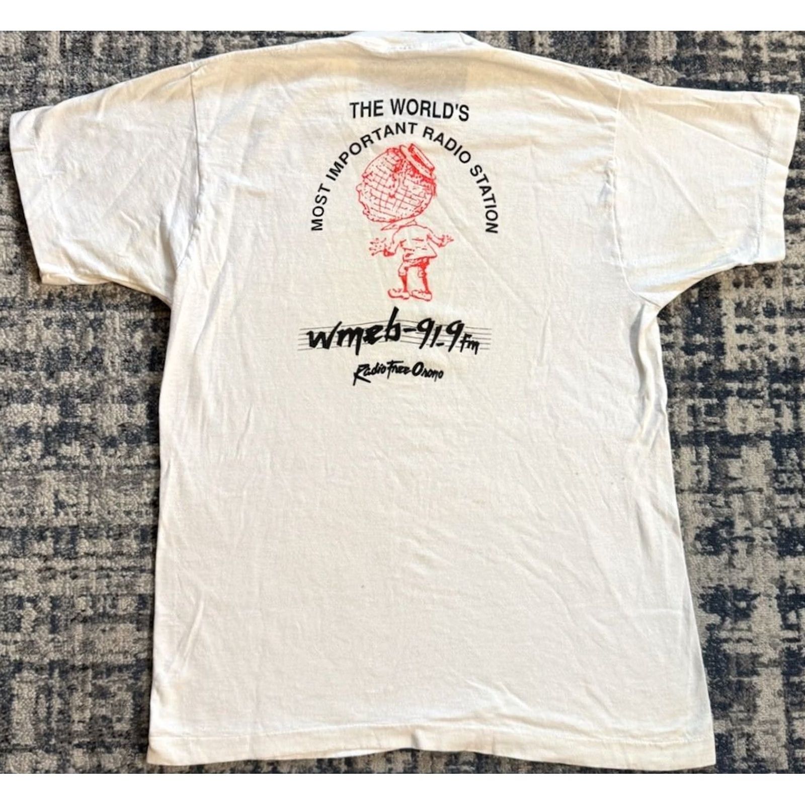 Fruit Of The Loom Vintage 80s WMEB 91.9 FM The Worlds Most Important Radio Station Shirt L Maine Size US L / EU 52-54 / 3 - 2 Thumbnail