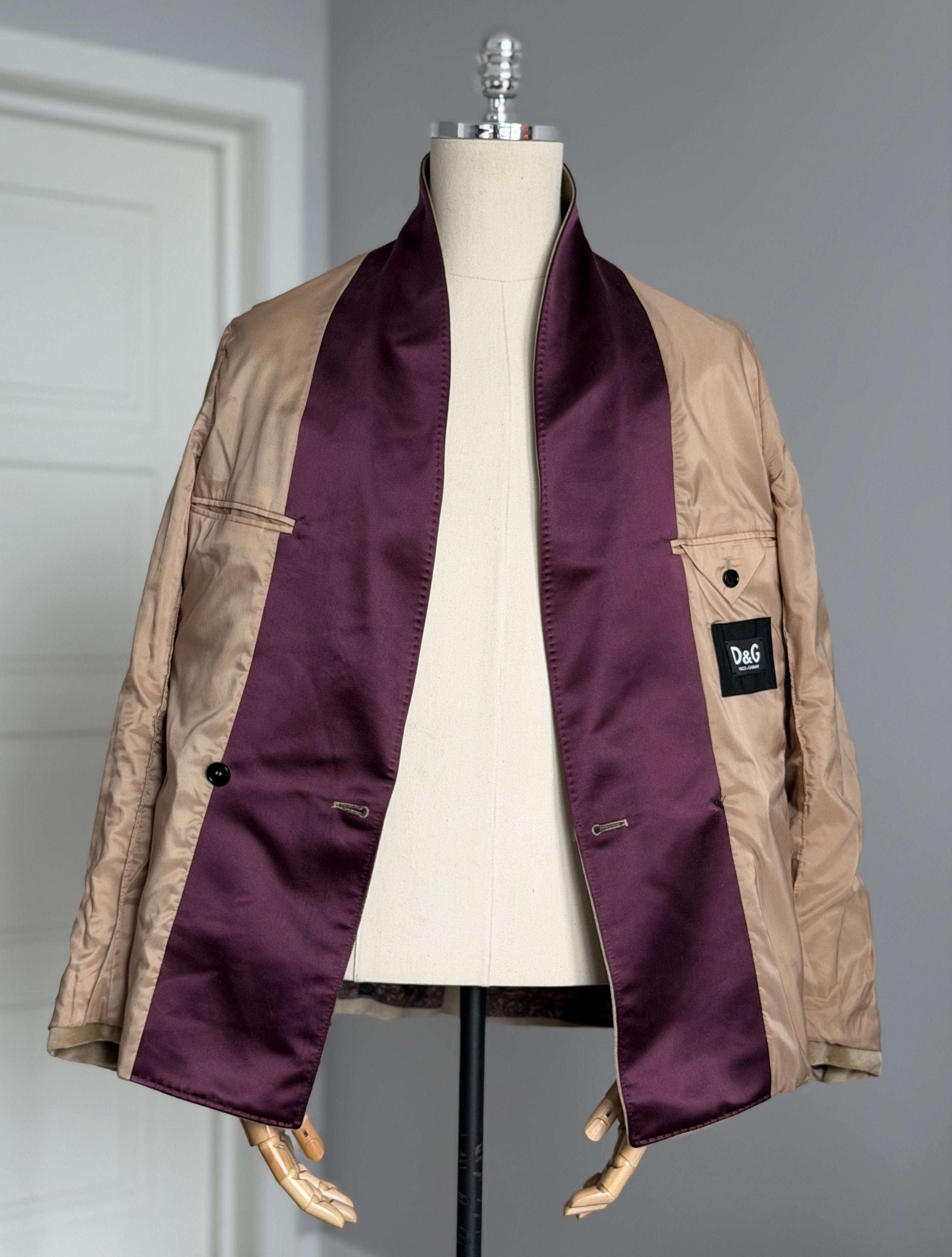 Dolce & Gabbana DOLCE & GABBANA Velvet Blazer Jacket Fresco Renaissance Size 48R - 12 Thumbnail