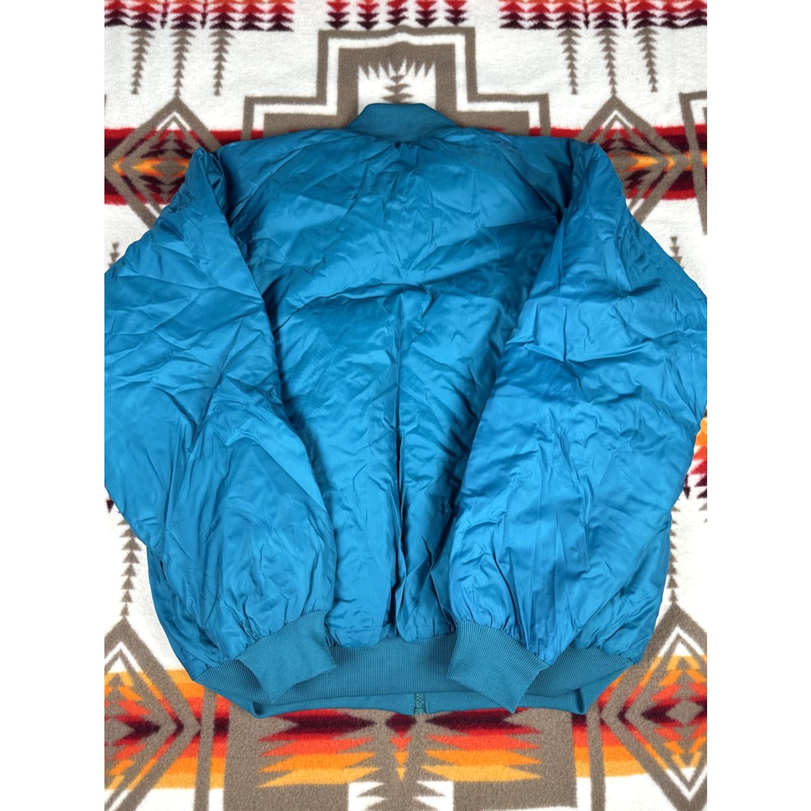 Vintage Columbia Reversible Bomber Windbreaker Jacket Men L Black Aqua Nylon Size US L / EU 52-54 / 3 - 4 Thumbnail