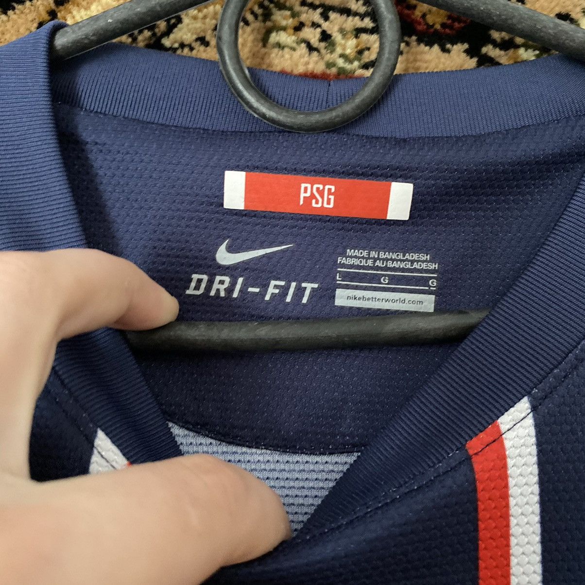 Nike PSG Nike Paris Saint-Germain 2015-16 Home Kit Soccer Jersey Size US L / EU 52-54 / 3 - 7 Thumbnail