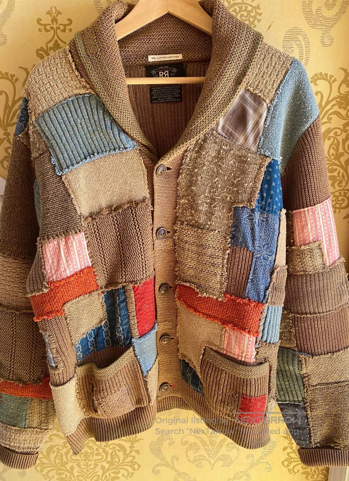 RRL Ralph Lauren rrl limited edition patchwork cardigan. Size US XL / EU 56 / 4 - 1 Thumbnail