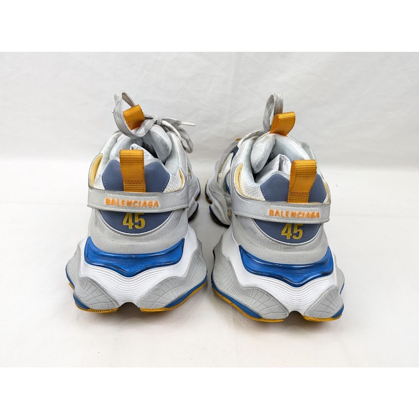Balenciaga o1rshd1 Cargo Suede Low-Top Sneakers White/Grey/Orange/Blue Size US 10 / EU 43 - 19 Thumbnail