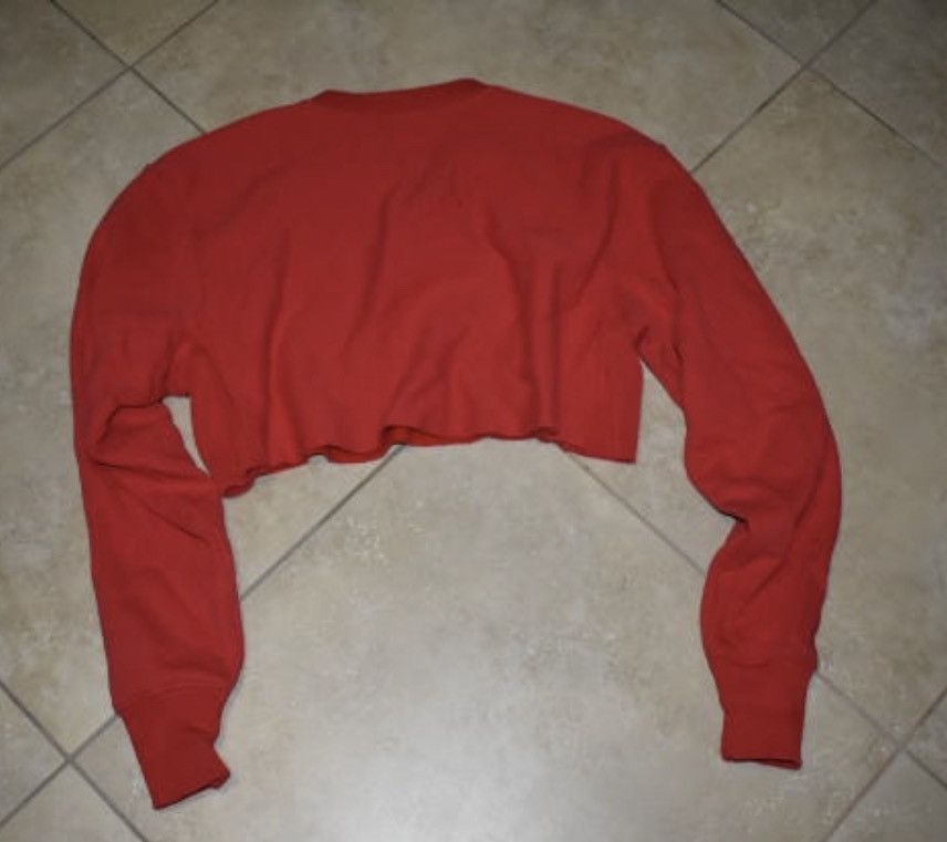 Champion Vintage Champion 90s Retro Red Oversized Cropped Sweatshirt Size S / US 4 / IT 40 - 6 Thumbnail