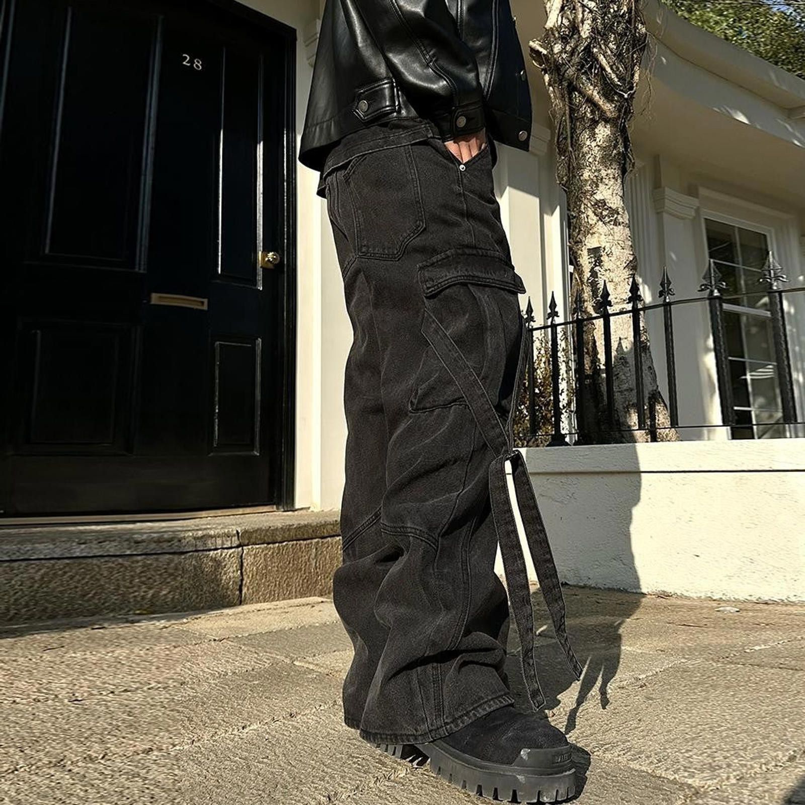 Other Deconstructed Parachute Work Pants – Tie-Up, Wide Leg Fit Size US 33 - 3 Thumbnail