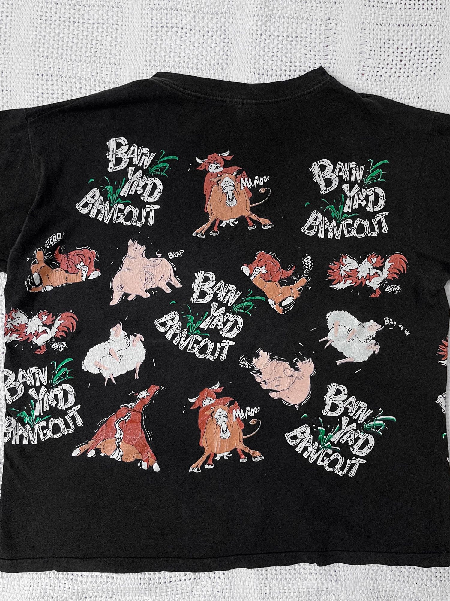 Vintage 90s Single Stitch Boxy Faded Barn Yard Bangout Animal Sex Size US L / EU 52-54 / 3 - 4 Thumbnail