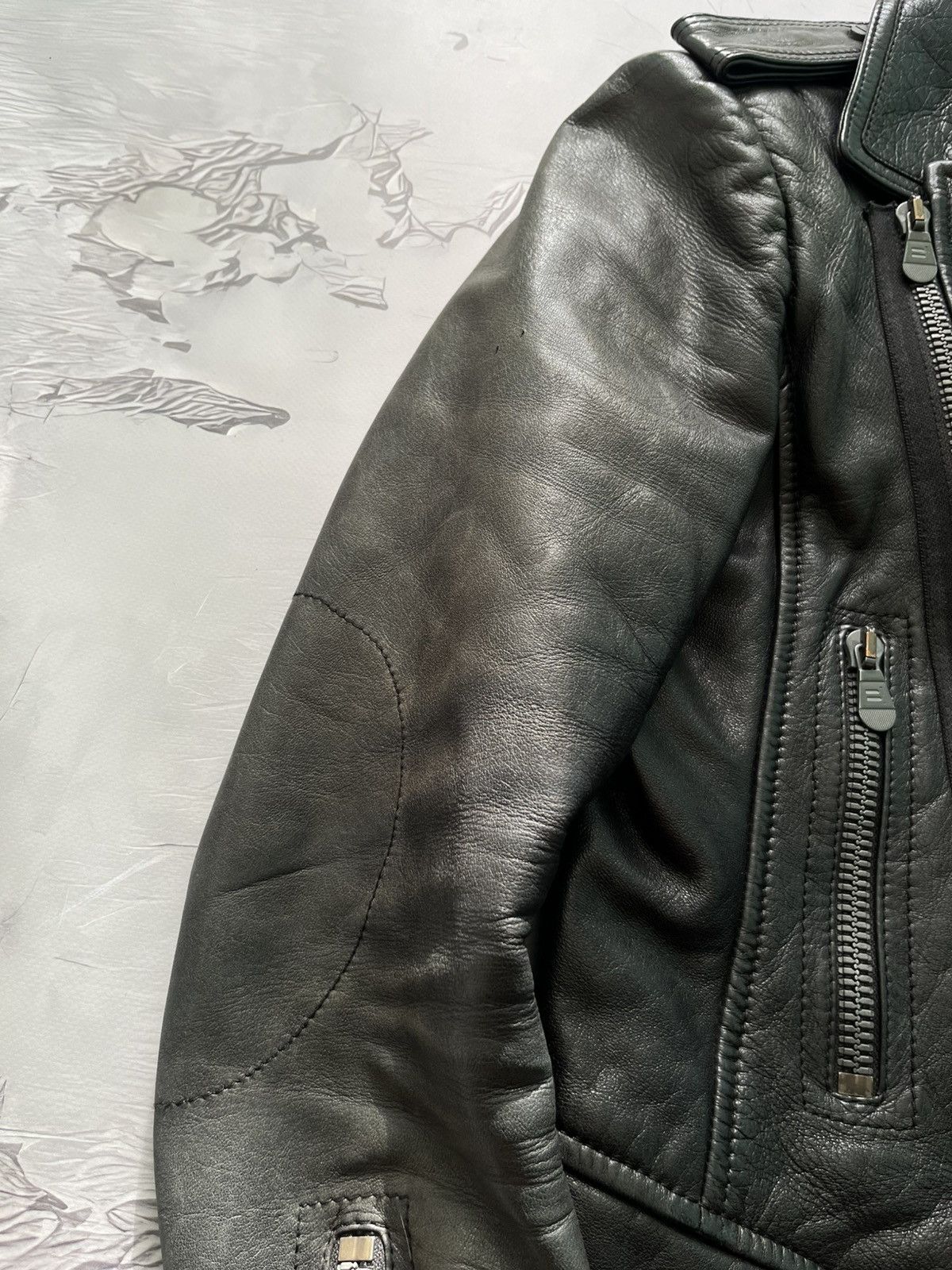 Balenciaga Balenciaga Vintage Leather Moto Jacket Luxury Black Size XS / US 0-2 / IT 36-38 - 5 Thumbnail