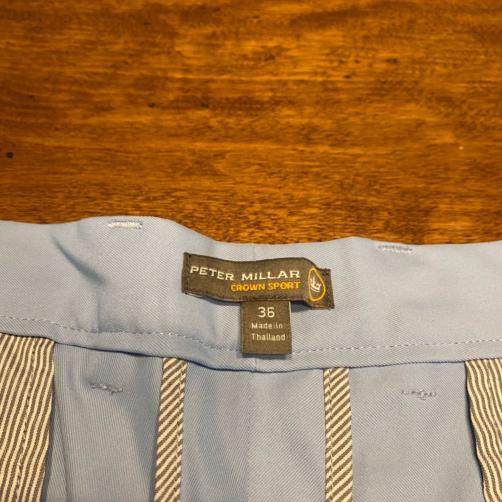 Peter Millar Peter Millar Crown Sport Shorts Mens 36 Light Blue 8" Chino Khaki Casual Pockets 5-Pocket Design Regular Straight Men Mens Size US 36 / EU 52 - 2 Thumbnail