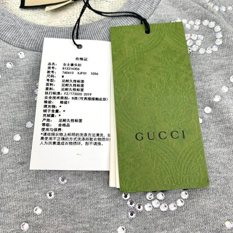 Gucci Gucci Gray Crystal Cotton Long Sleeve Sweatshirt-2506 Size M / US 6-8 / IT 42-44 - 8 Thumbnail