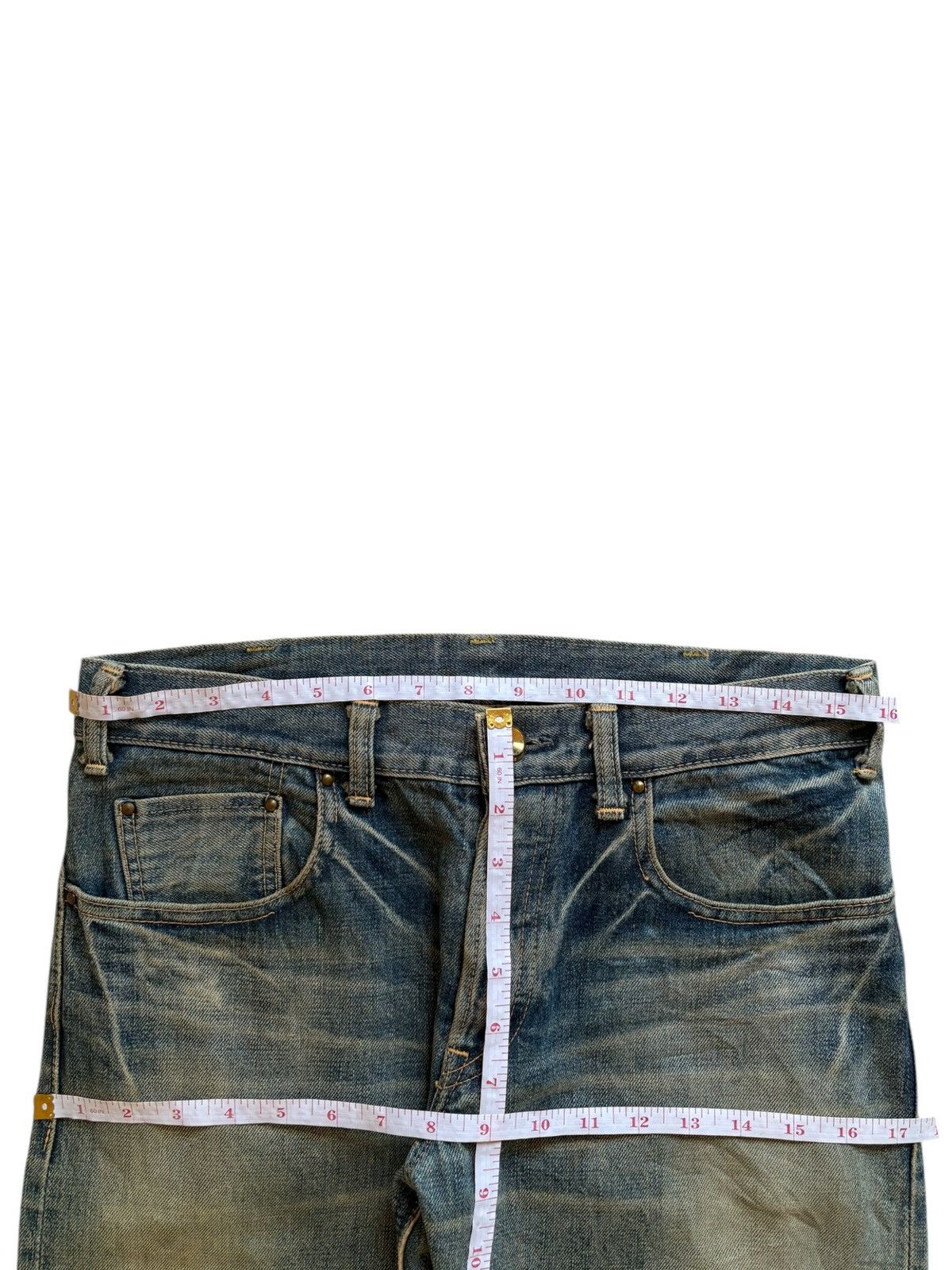 Designer × Japanese Brand Vintage Japanese Brand Selvedge Rusty Mud Wash Distres Jeans Size US 32 / EU 48 - 12 Thumbnail