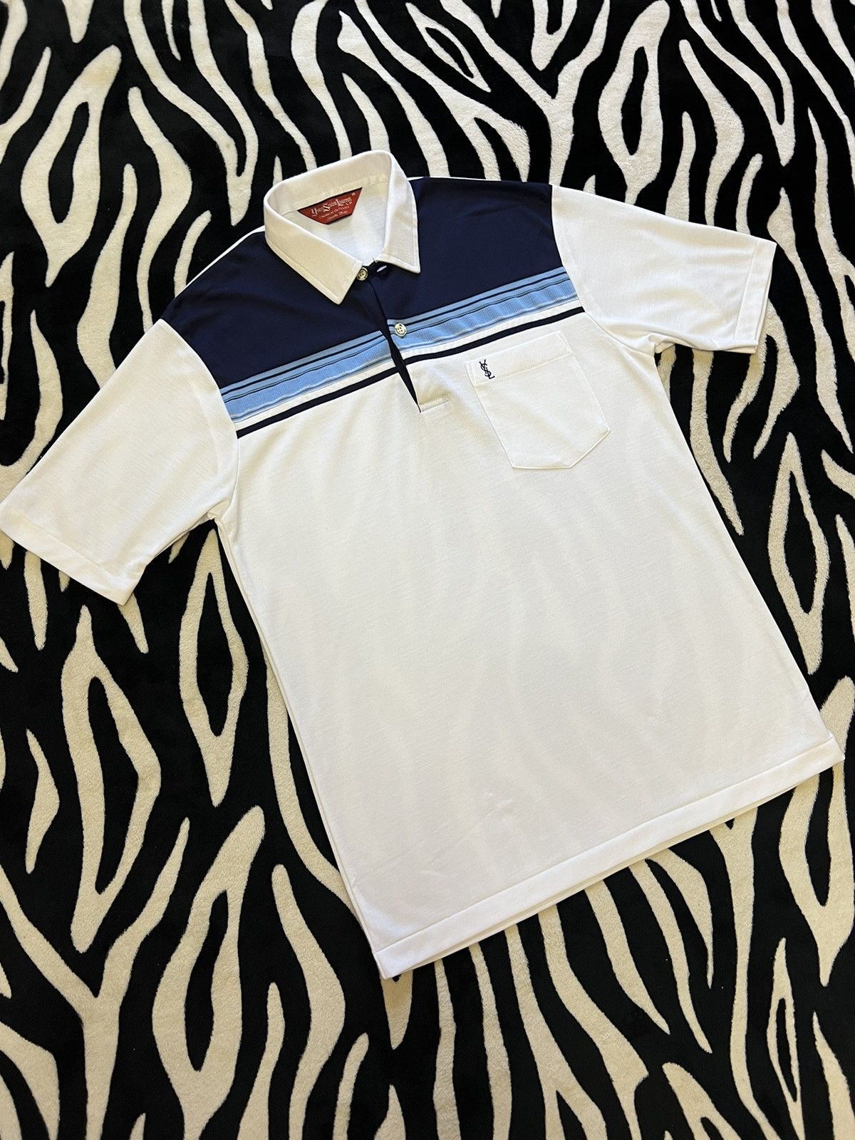 Vintage × Yves Saint Laurent Yves Saint Laurent polo t-shirt rare luxury vintage 80’s Size US M / EU 48-50 / 2 - 2 Thumbnail