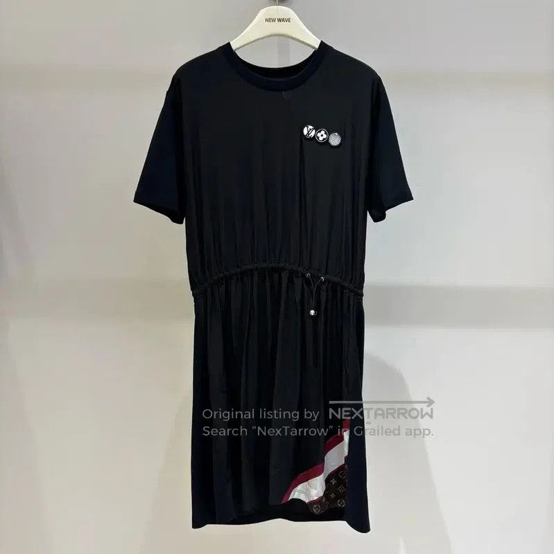 Louis Vuitton Louis Vuitton Black Cotton Short Sleeve Dress . Size L / US 10 / IT 46 - 1 Thumbnail