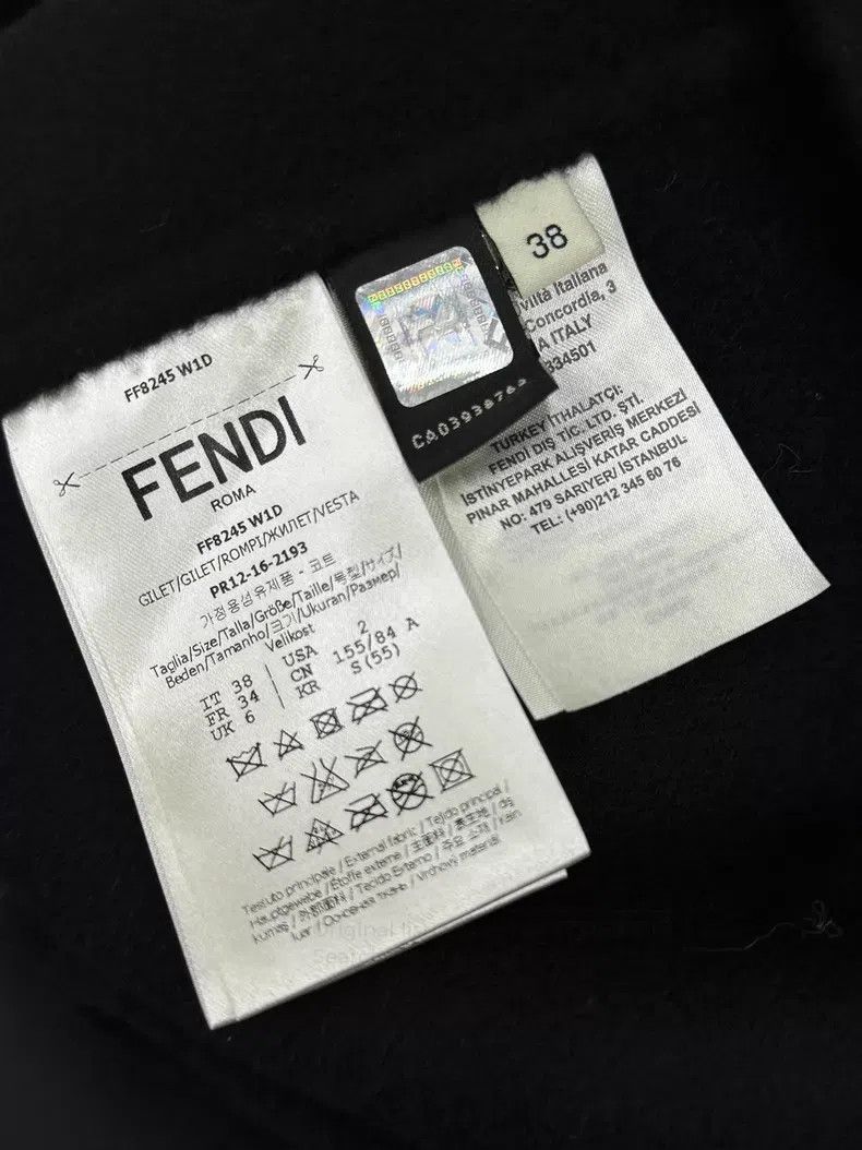 Fendi Fendi Black Fox Fur and Wool Blended Vest Jacket Size XS / US 0-2 / IT 36-38 - 5 Thumbnail