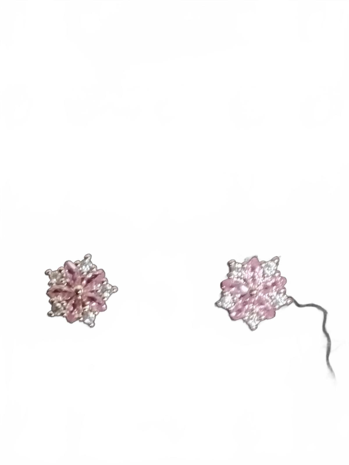 The Unbranded Brand Sparkling Pink Floral Stud Earrings - Grab Yours Now! Size ONE SIZE - 6 Thumbnail