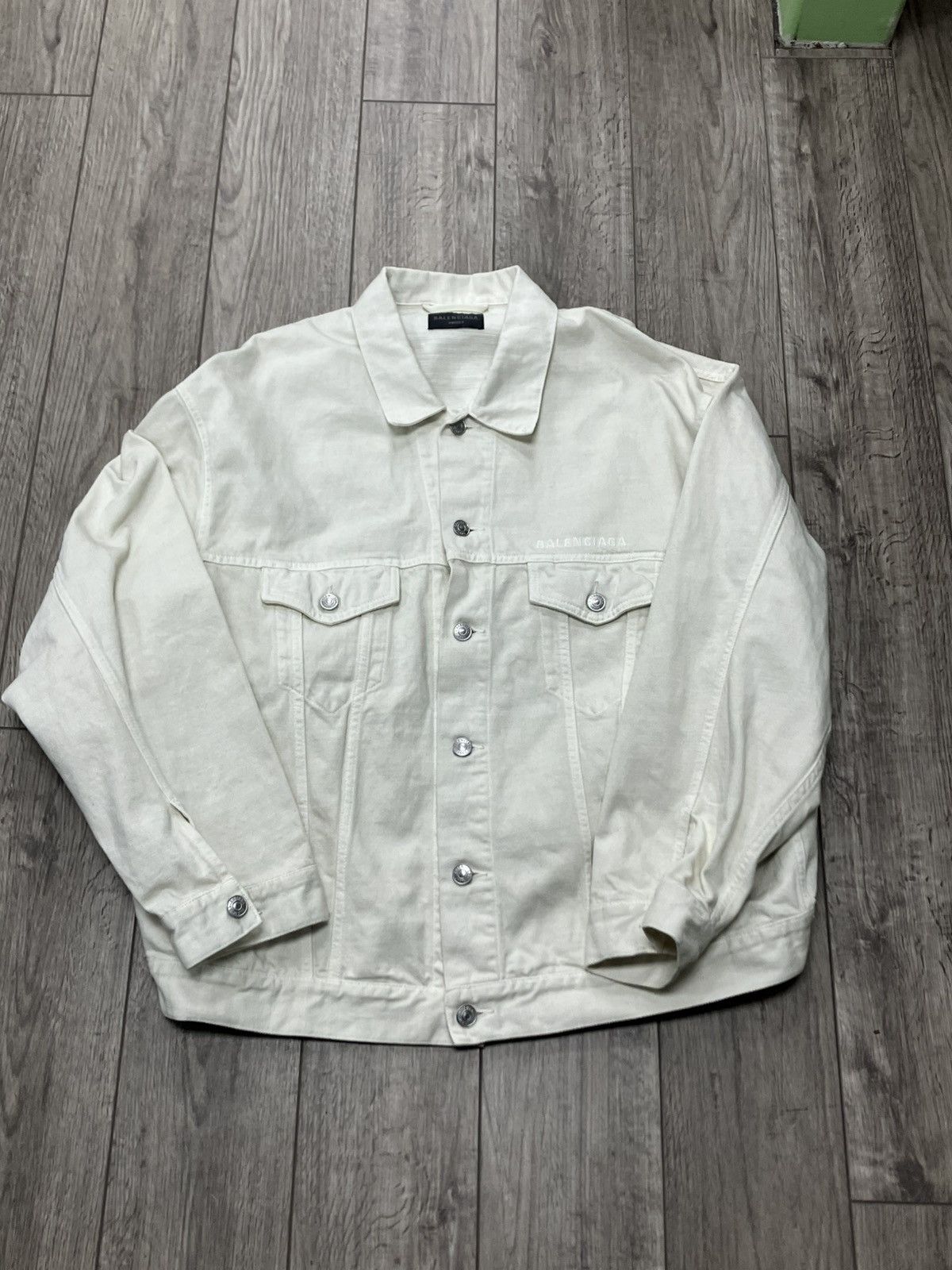 Balenciaga White Denim Jacket Size Medium