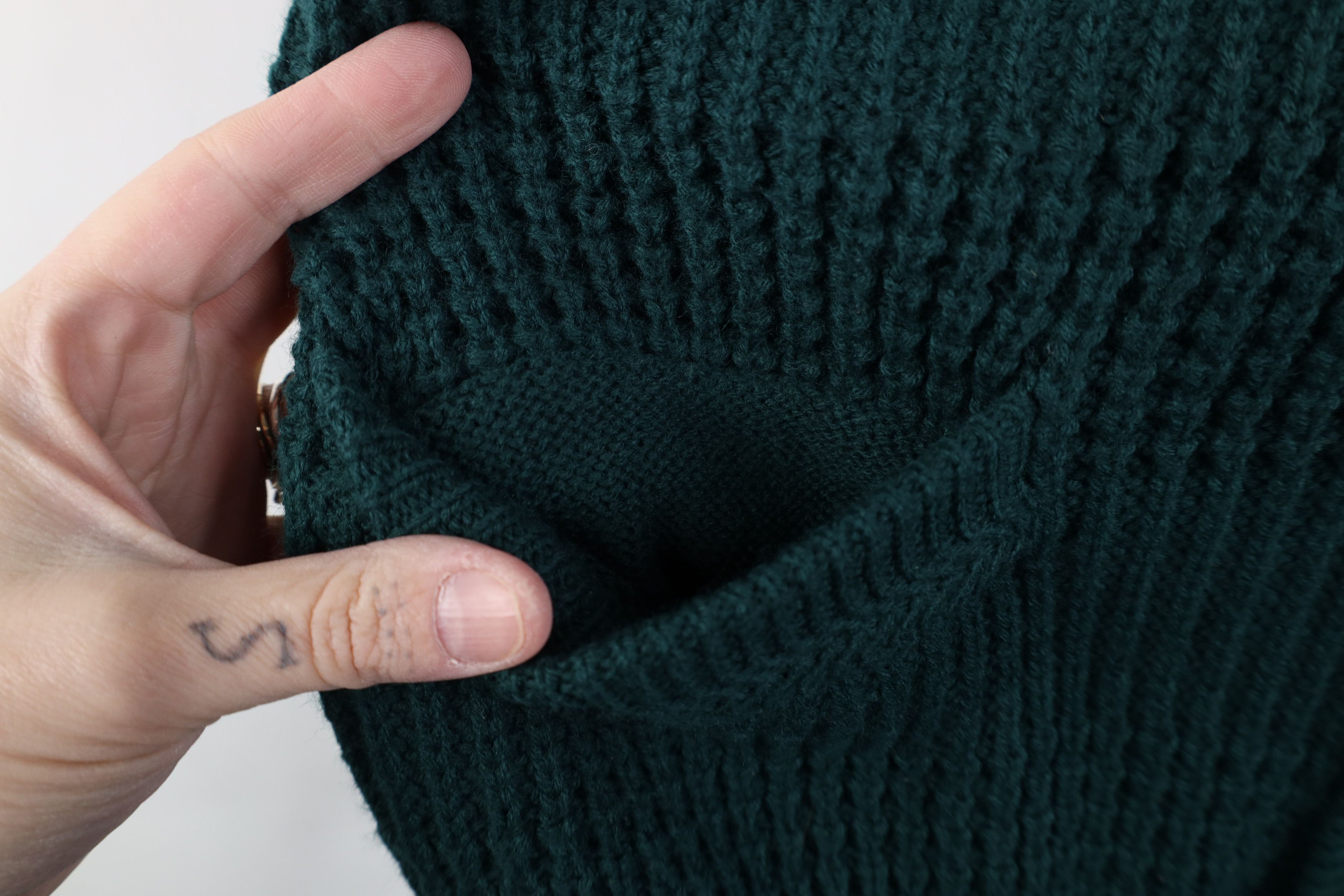 Vintage Vintage 90s Streetwear Ribbed Knit Cardigan Sweater Green Size US XL / EU 56 / 4 - 6 Thumbnail