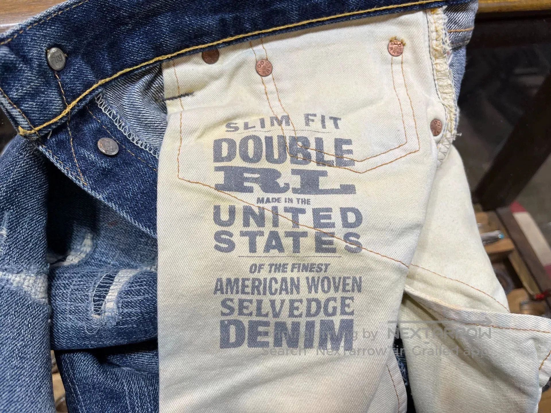 RRL Ralph Lauren distressed rrl denim jeans with patches. Size US 31 - 6 Thumbnail