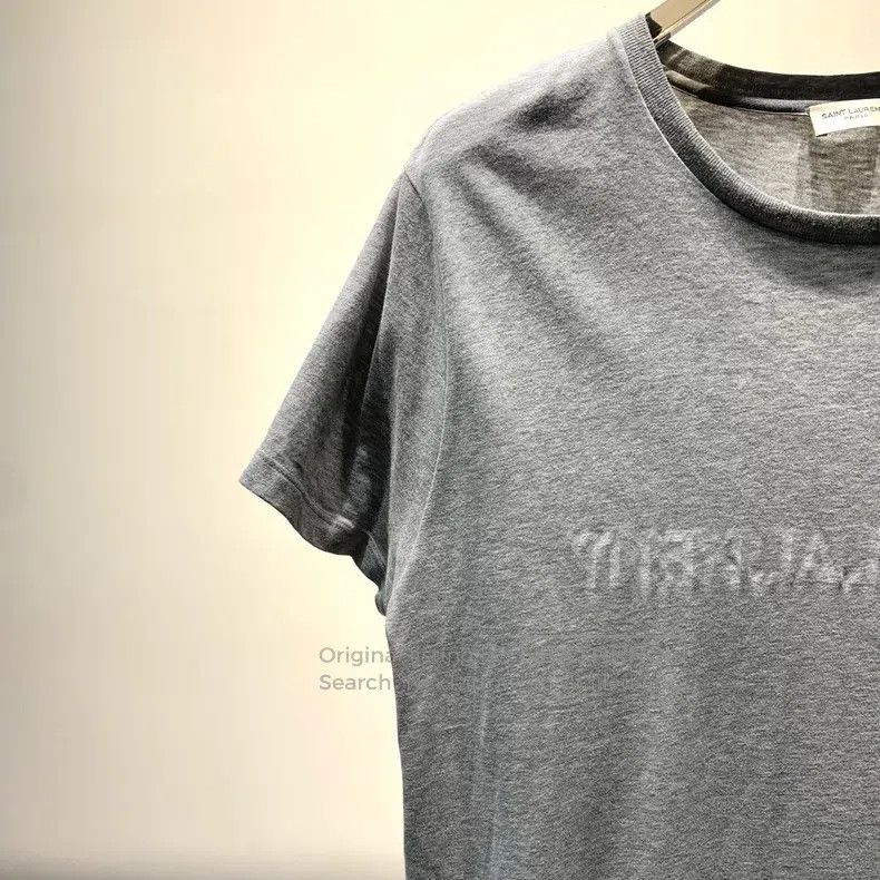 Saint Laurent Paris Saint Laurent Paris Grey Chest Logo Short Sleeve Size US XXL / EU 58 / 5 - 7 Thumbnail