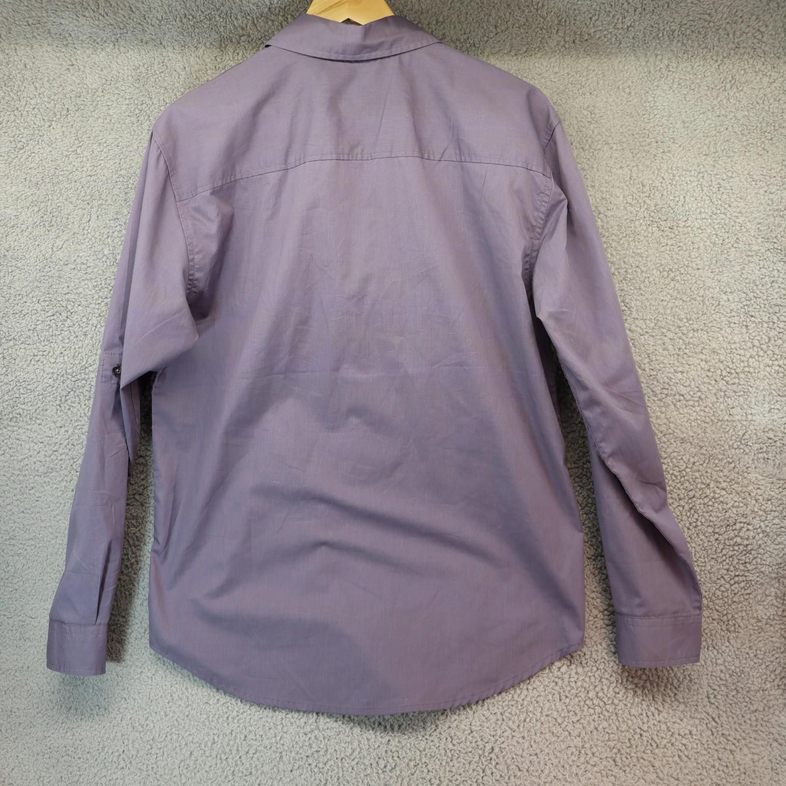 Brunello Cucinelli Bruno Dress Shirt Purple Long Button Med Men new defect Size 38R - 5 Thumbnail