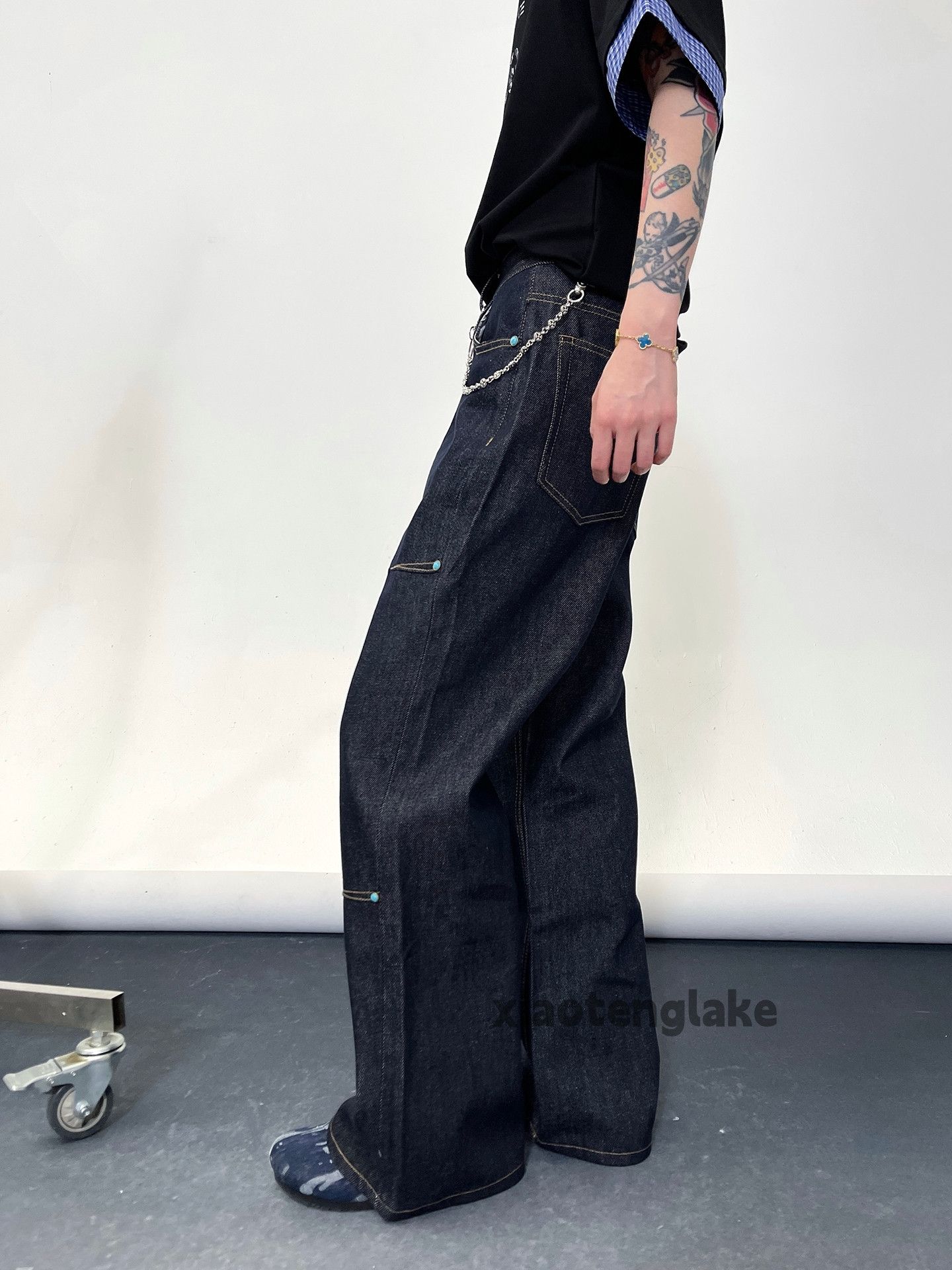 Jean Unisex utility punk yuppie loose baggy cargo jeans Size US 32 / EU 48 - 6 Thumbnail