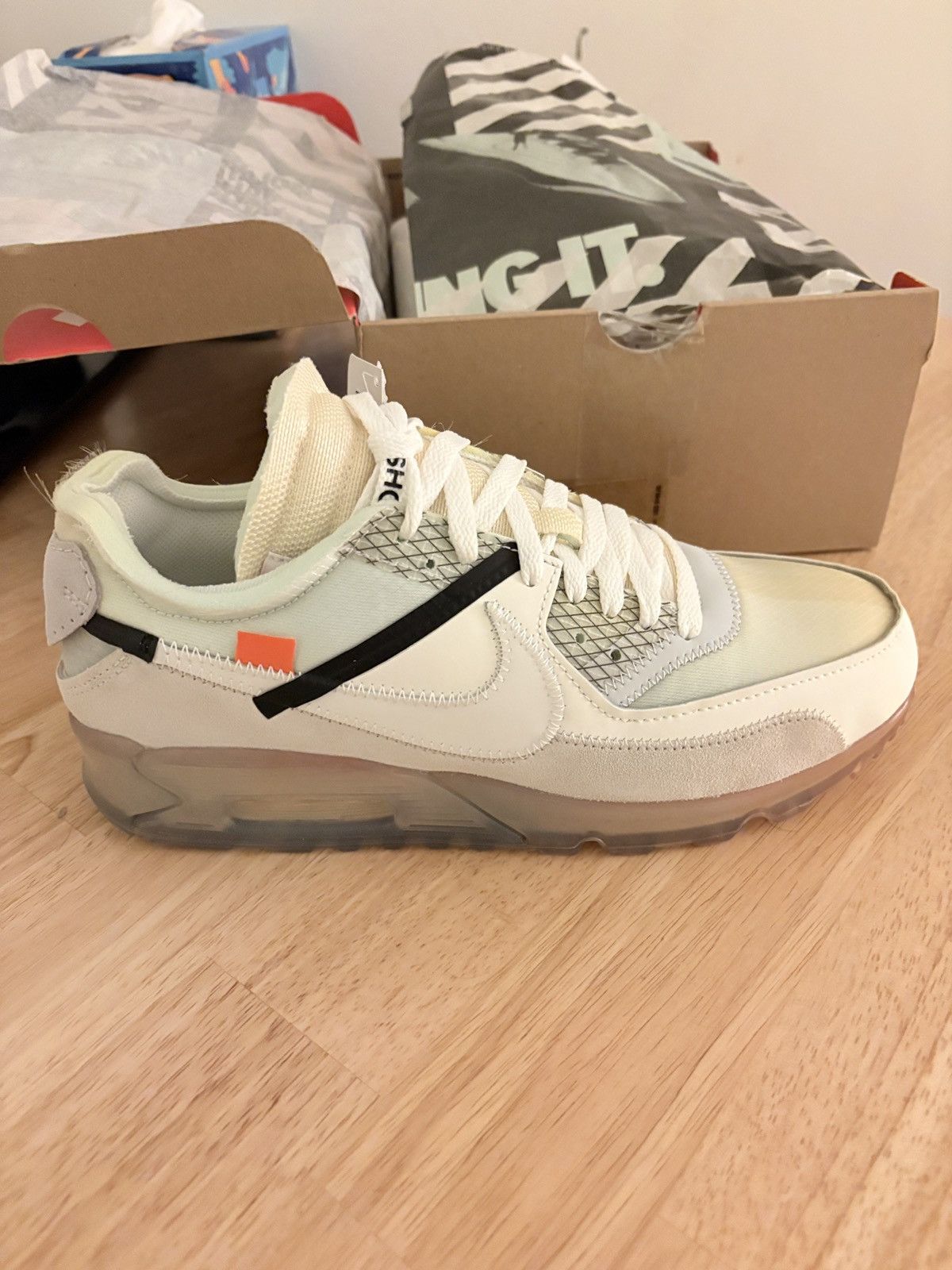 Nike × Off-White The 10 Nike Air Max 90 Sail Mens 8.5 NBIB Size US 8.5 / EU 41-42 - 1 Thumbnail