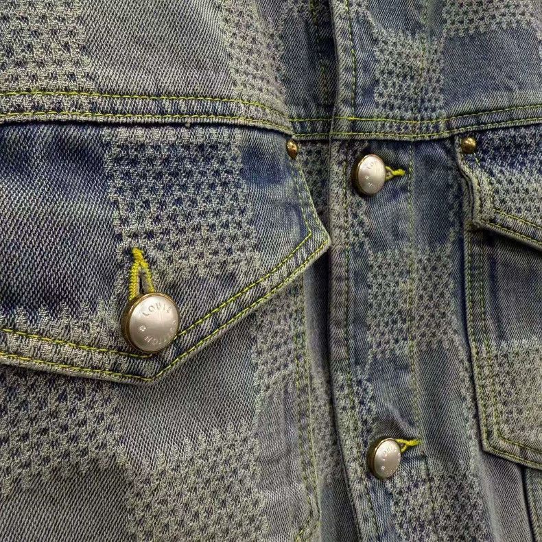 Louis Vuitton Louis Vuitton Fei Dong Co-branded Blue Plaid Worn-Out Deni Size US L / EU 52-54 / 3 - 3 Thumbnail