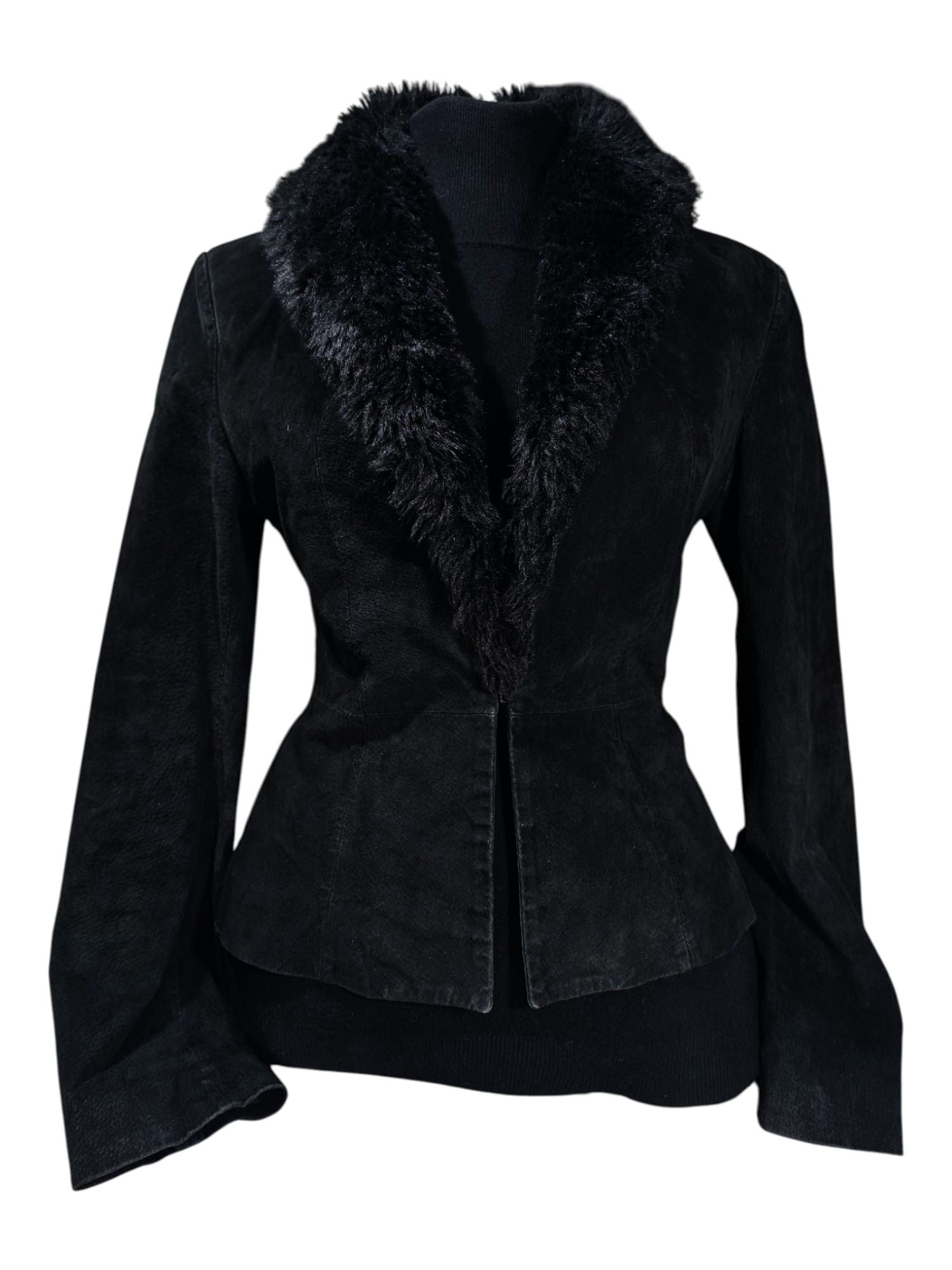 Hysteric Glamour 70s 80s black fauxfur collar leather coat chic boho Size M / US 6-8 / IT 42-44 - 2 Thumbnail
